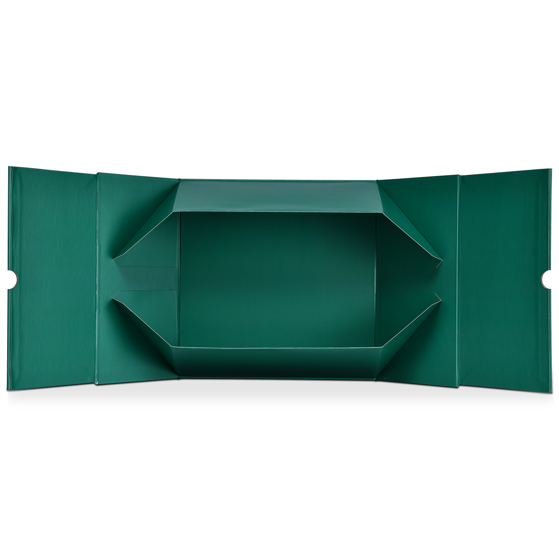 Premium Deep Green Embossed Silver Foil Rigid Folding Book-Style Luxury Gift Box