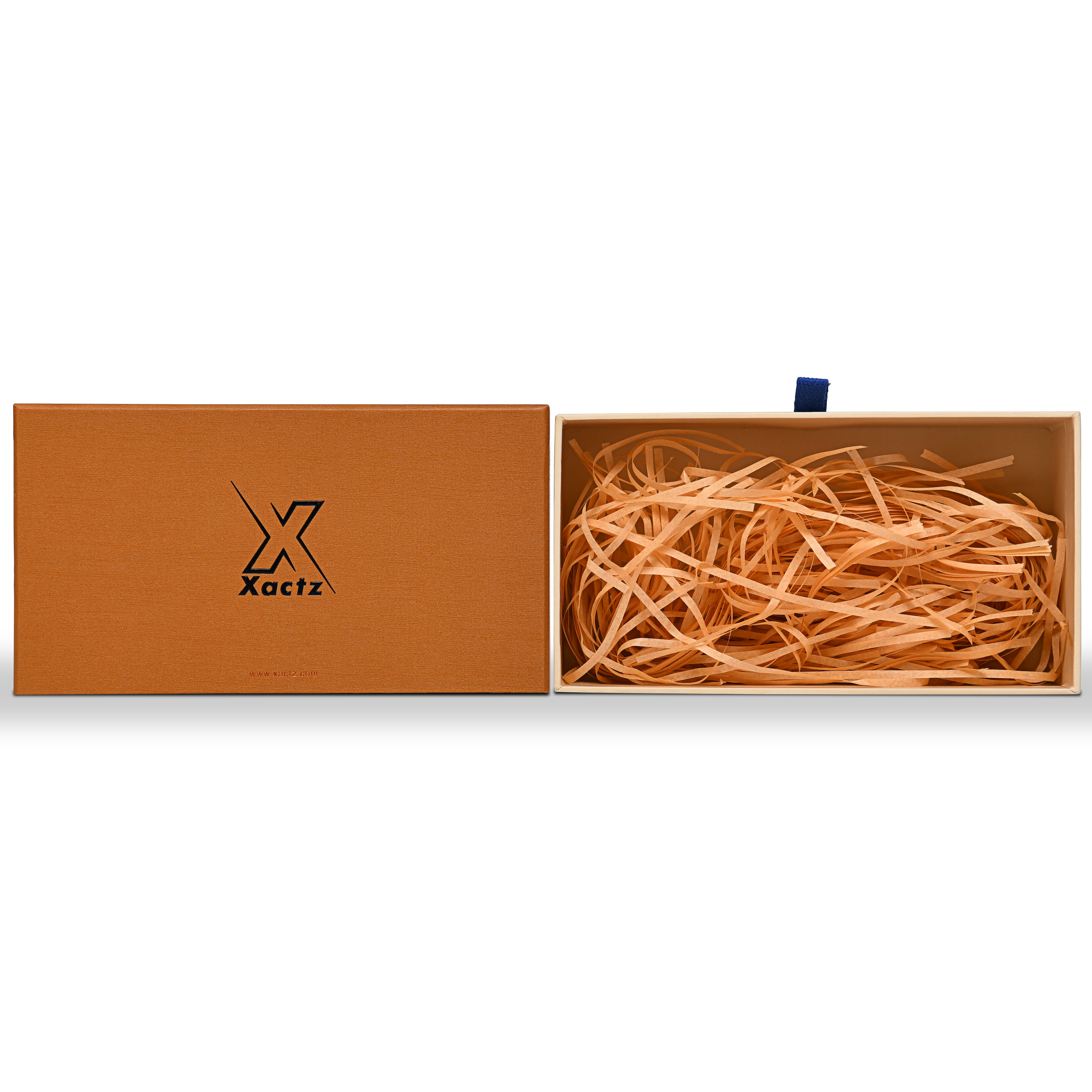 Premium Earth Yellow Embossed Black Gold Foil Drawer-Style Luxury Gift Box with Orange Gold Accent Details, Textured Linen Finish, and Dual-Layer Construction