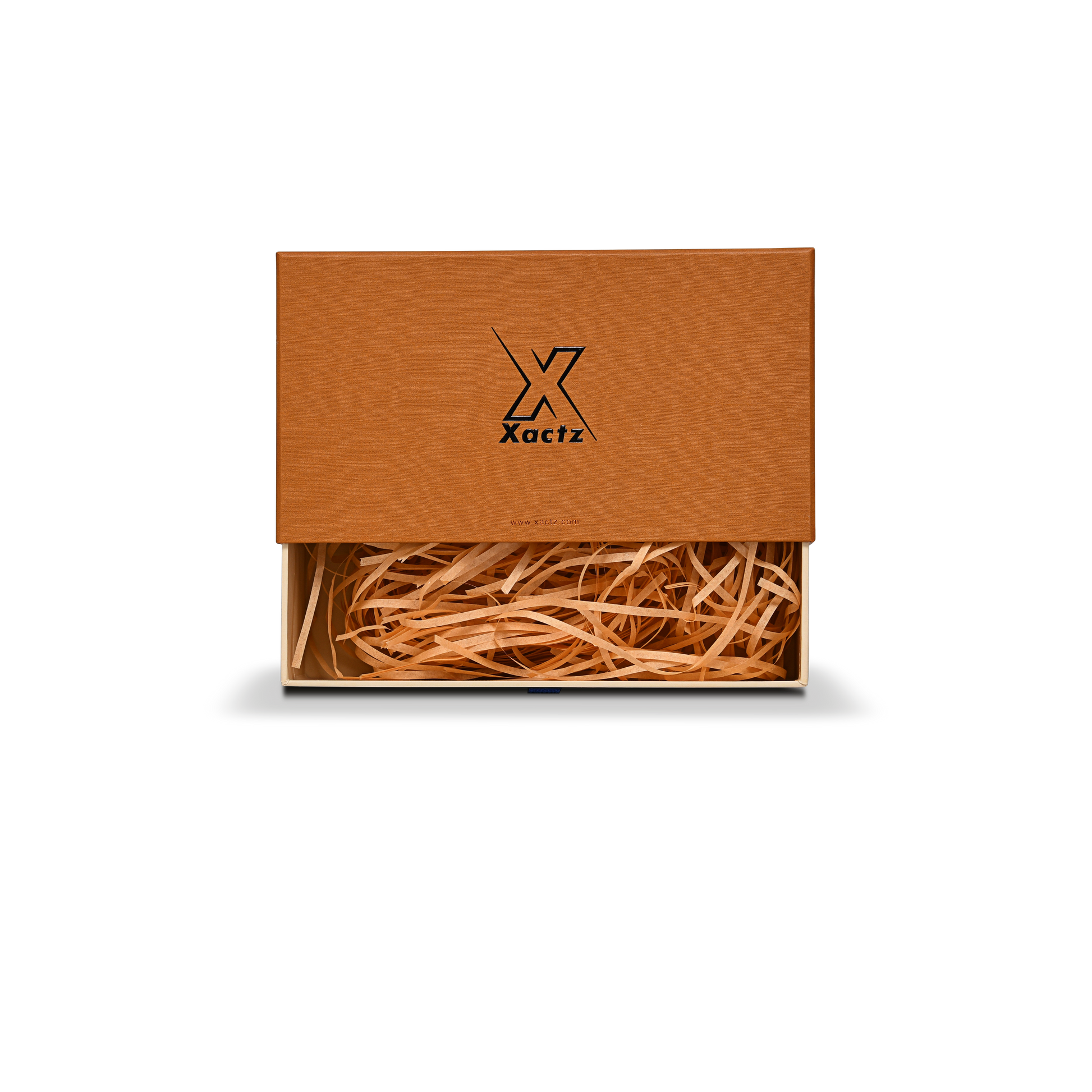 Premium Earth Yellow Embossed Black Gold Foil Drawer-Style Luxury Gift Box with Orange Gold Accent Details, Textured Linen Finish, and Dual-Layer Construction