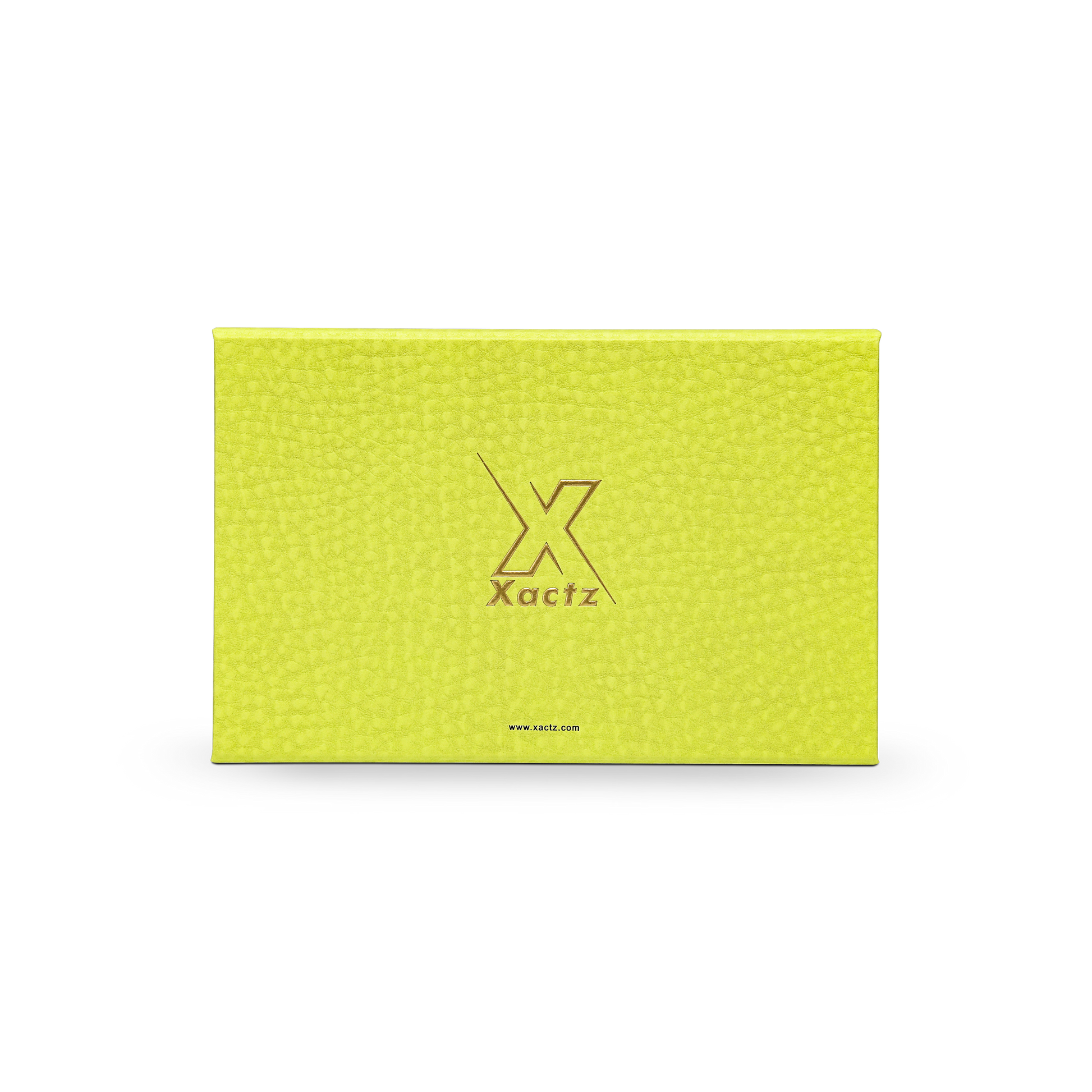 Premium Fruit Green Folding Book-Style Box with Embossed Gold Foil, Silk Satin Lining, Magnetic Closure and Decorative Ribbon