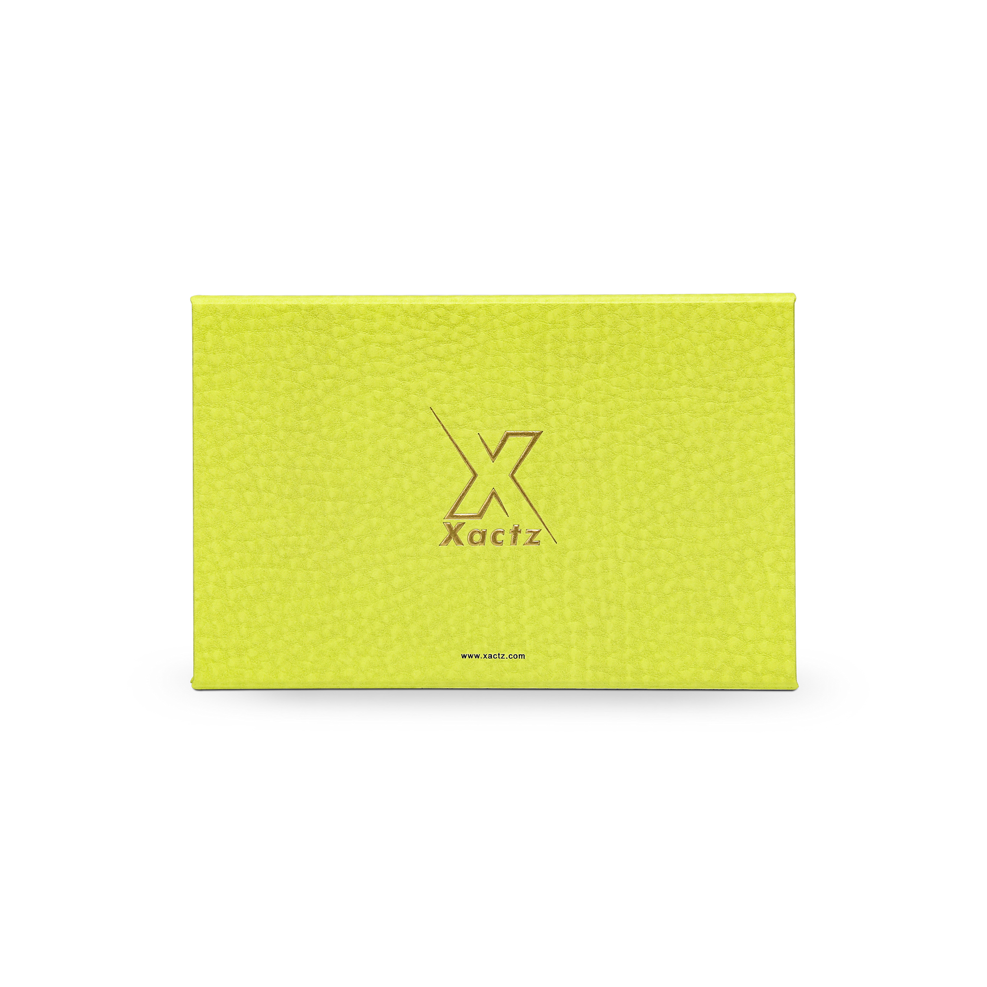 Premium Fruit Green Folding Book-Style Box with Embossed Matte Gold Foil, Magnetic Closure and Decorative Ribbon