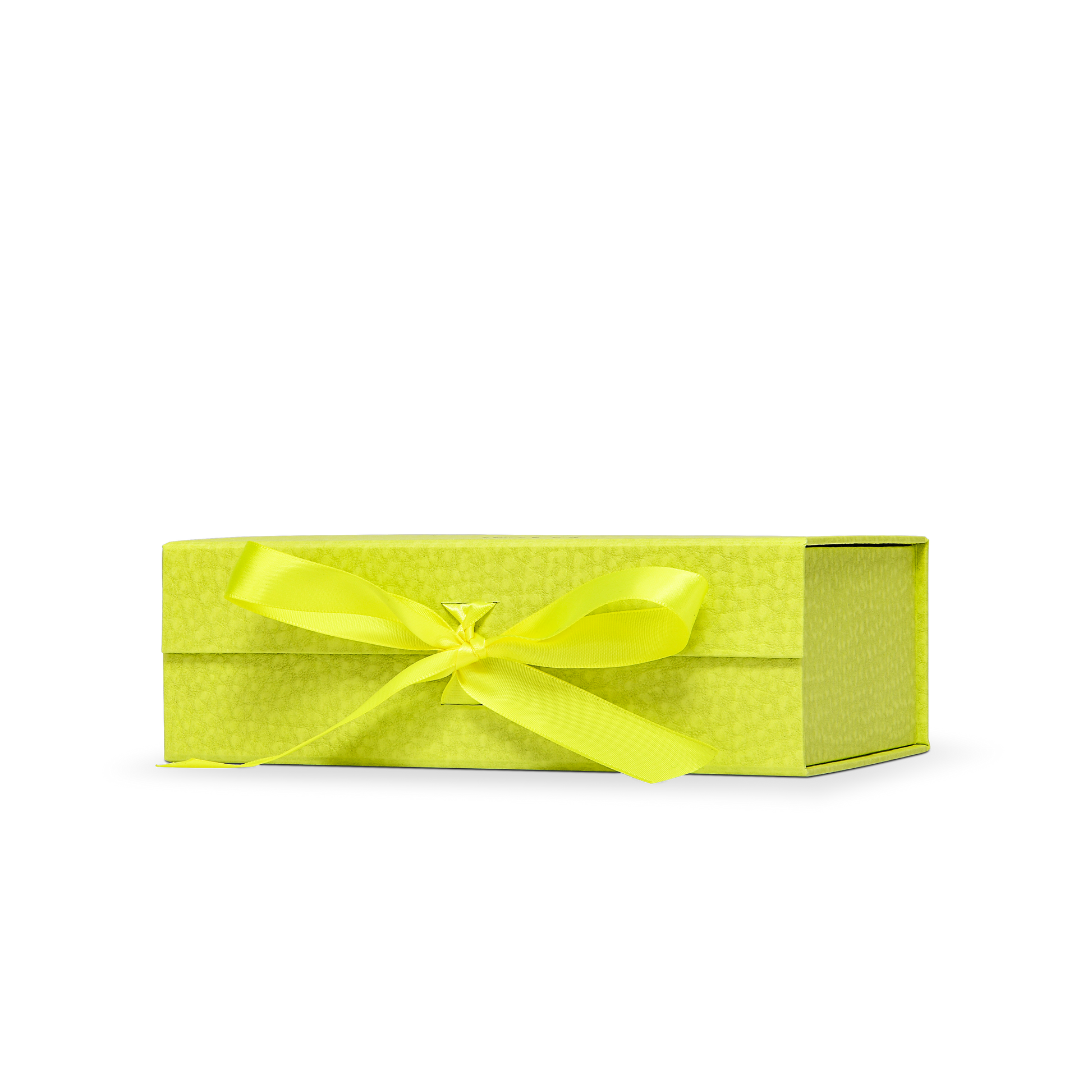 Premium Fruit Green Folding Book-Style Box with Embossed Matte Gold Foil, Magnetic Closure and Decorative Ribbon