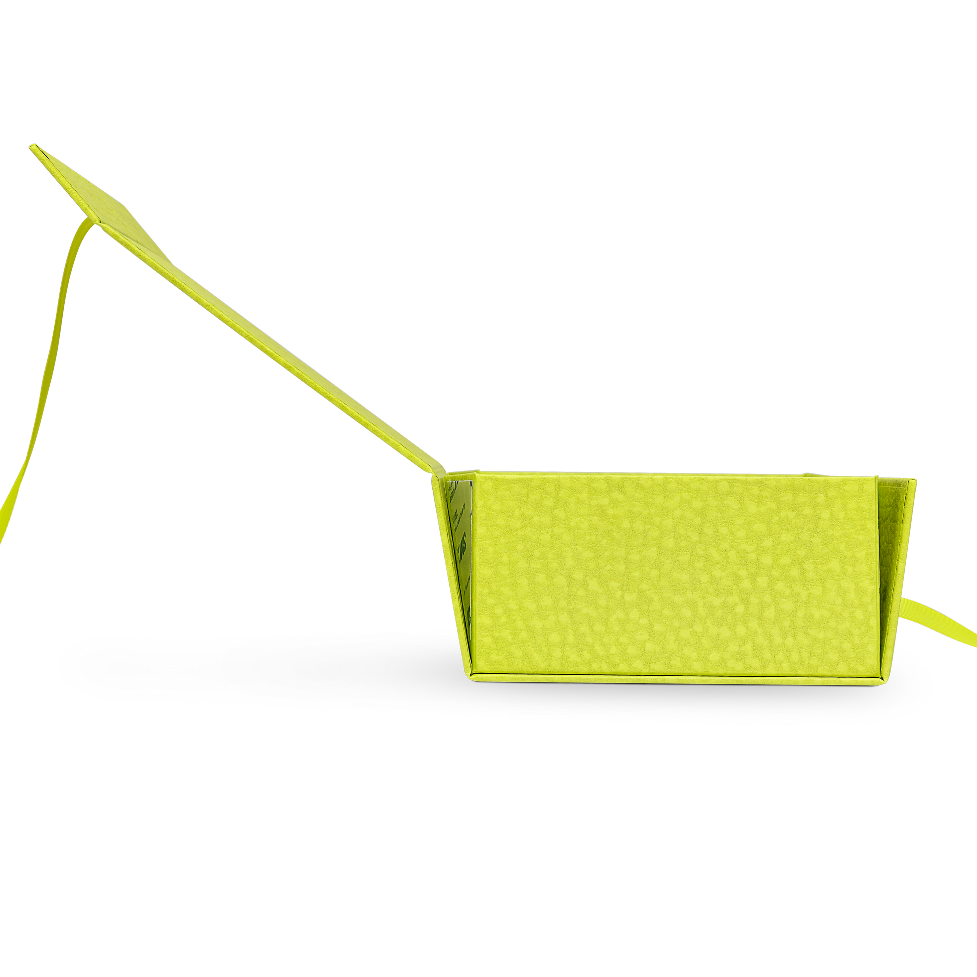 Premium Fruit Green Folding Book-Style Box with Embossed Matte Gold Foil, Magnetic Closure and Decorative Ribbon