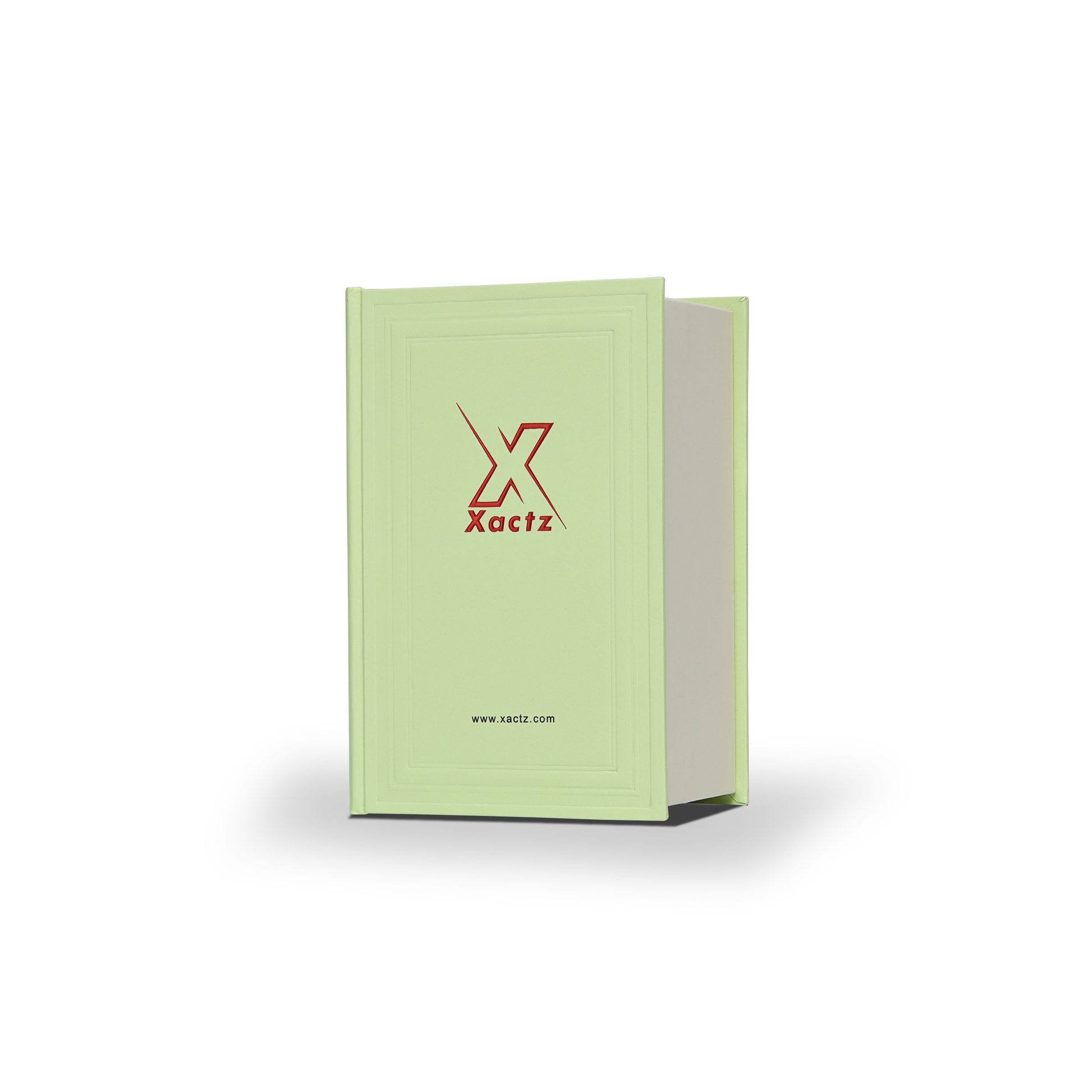 Premium Green Beige Embossed Red Gold Foil Book-Shaped Luxury Gift Box with Inner Tray