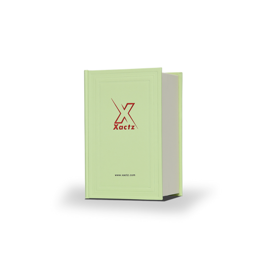 Premium Green Beige Embossed Red Gold Foil Book-Shaped Luxury Gift Box with Inner Tray