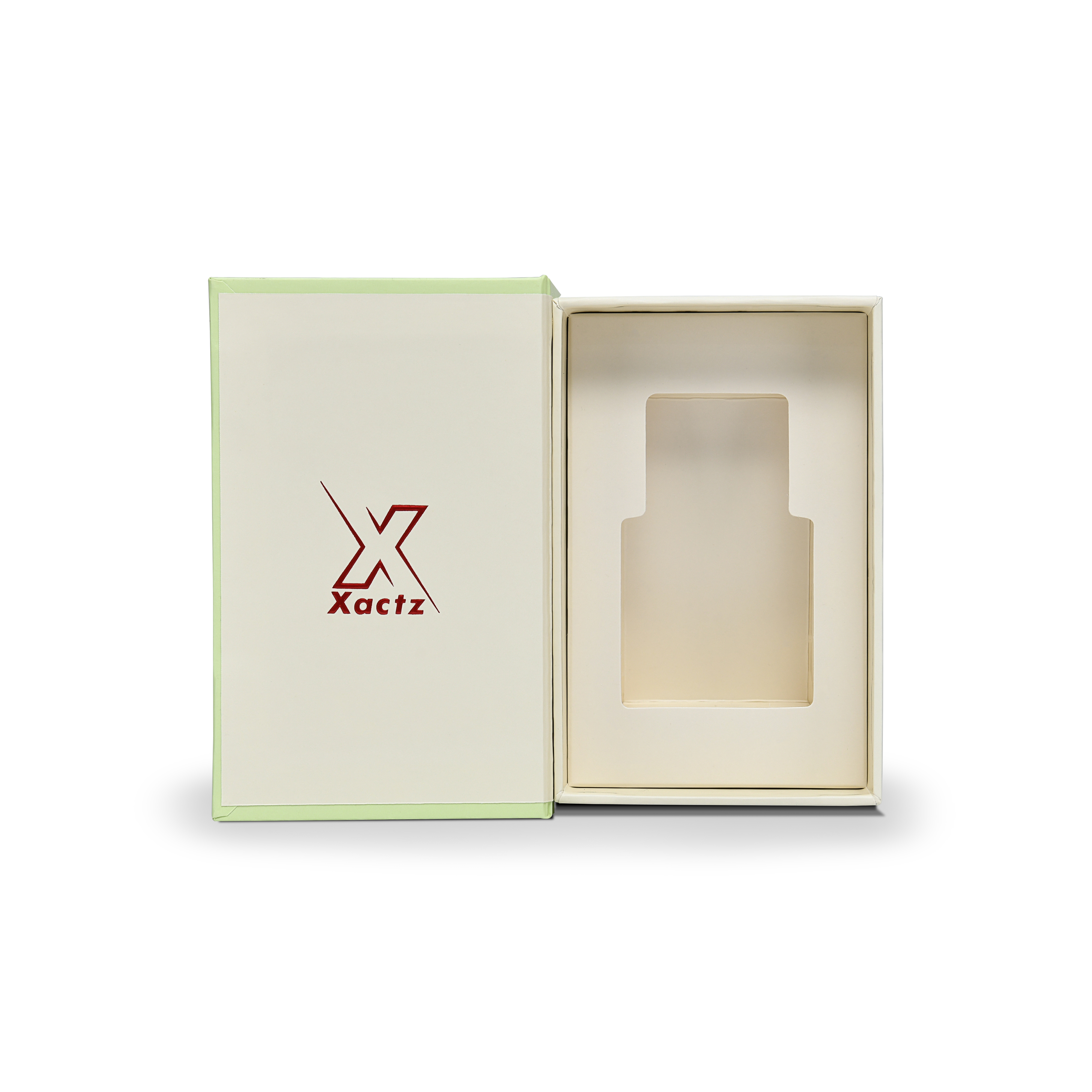 Premium Green Beige Embossed Red Gold Foil Book-Shaped Luxury Gift Box with Inner Tray