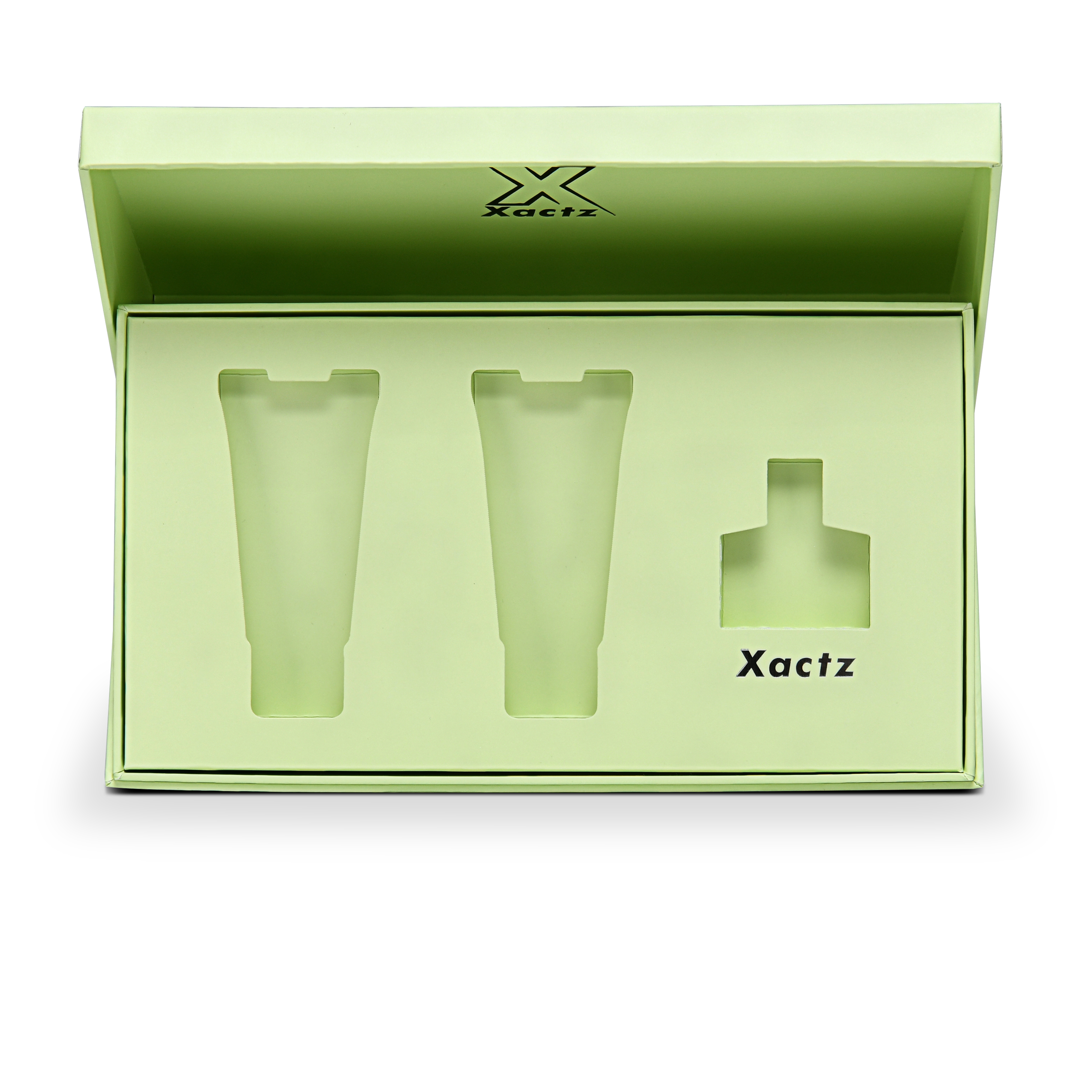 Premium Green Embossed Black Gold Foil Flip-Top Luxury Gift Box with Silver Accent Details, Anti-Scratch Matte Lamination, and Dual-Layer Construction