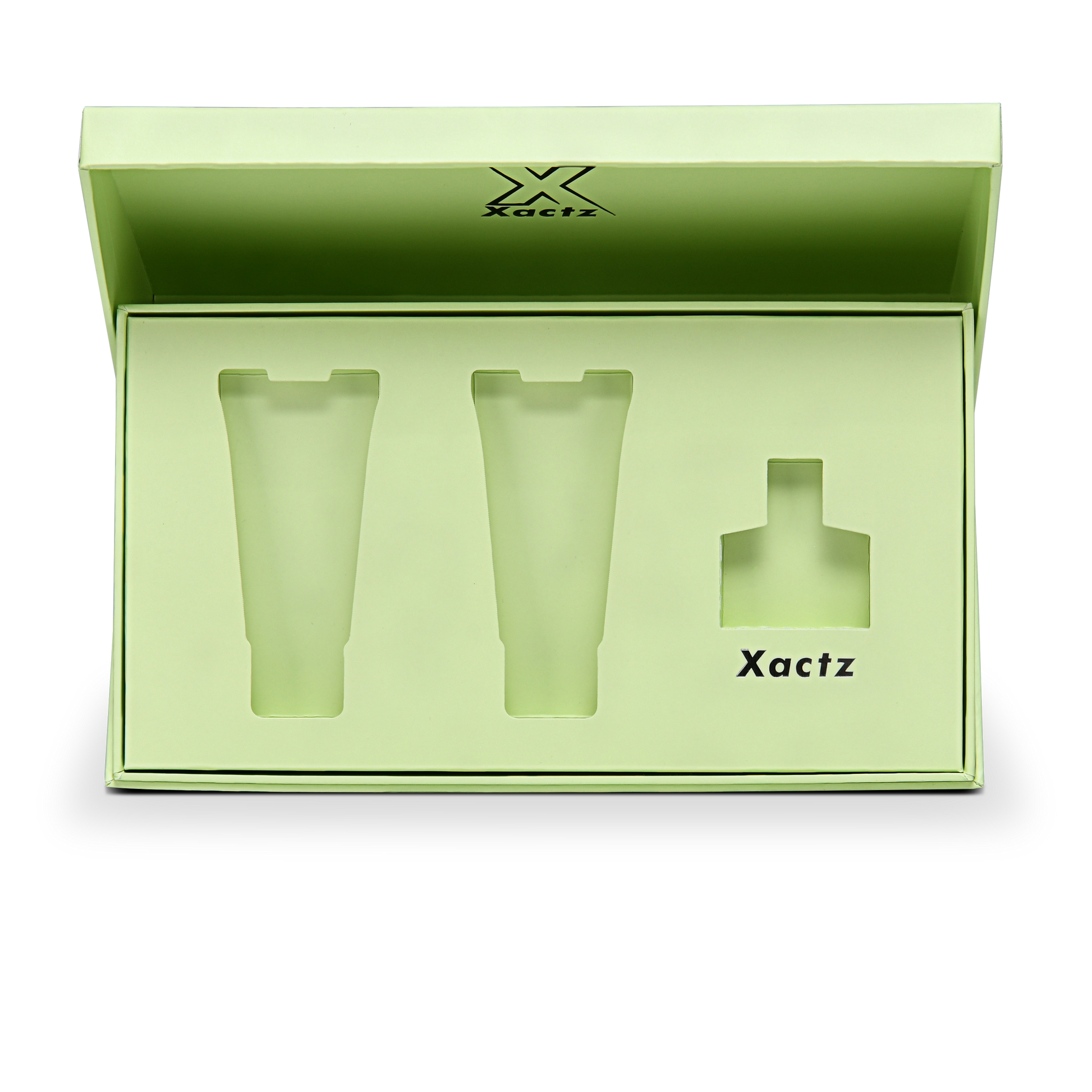 Premium Green Embossed Black Gold Foil Flip-Top Luxury Gift Box with Silver Accent Details, Anti-Scratch Matte Lamination, and Dual-Layer Construction