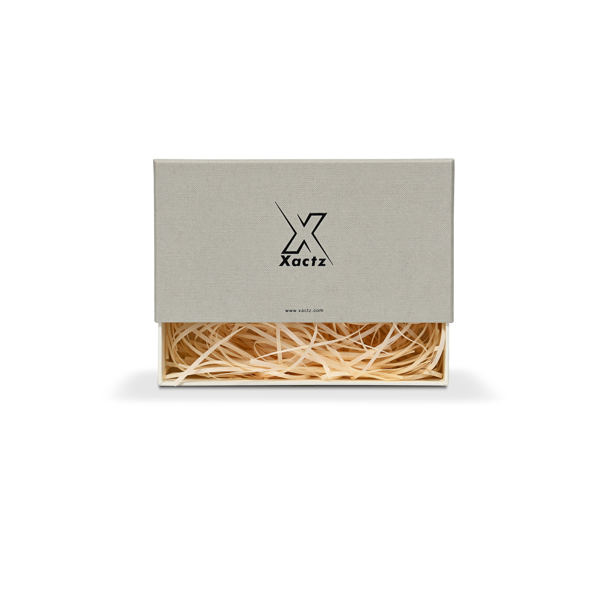 Premium Italian Sage Green Linen Embossed Black Gold Foil Drawer-Style Luxury Gift Box with Cream Interior and Natural Raffia Fill