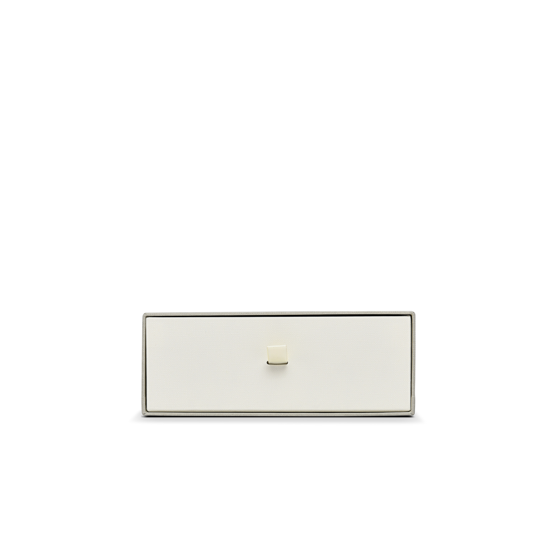 Premium Italian Sage Green Linen Textured Embossed Black Foil Drawer-Style Luxury Gift Box with Cream Interior and Natural Raffia Fill