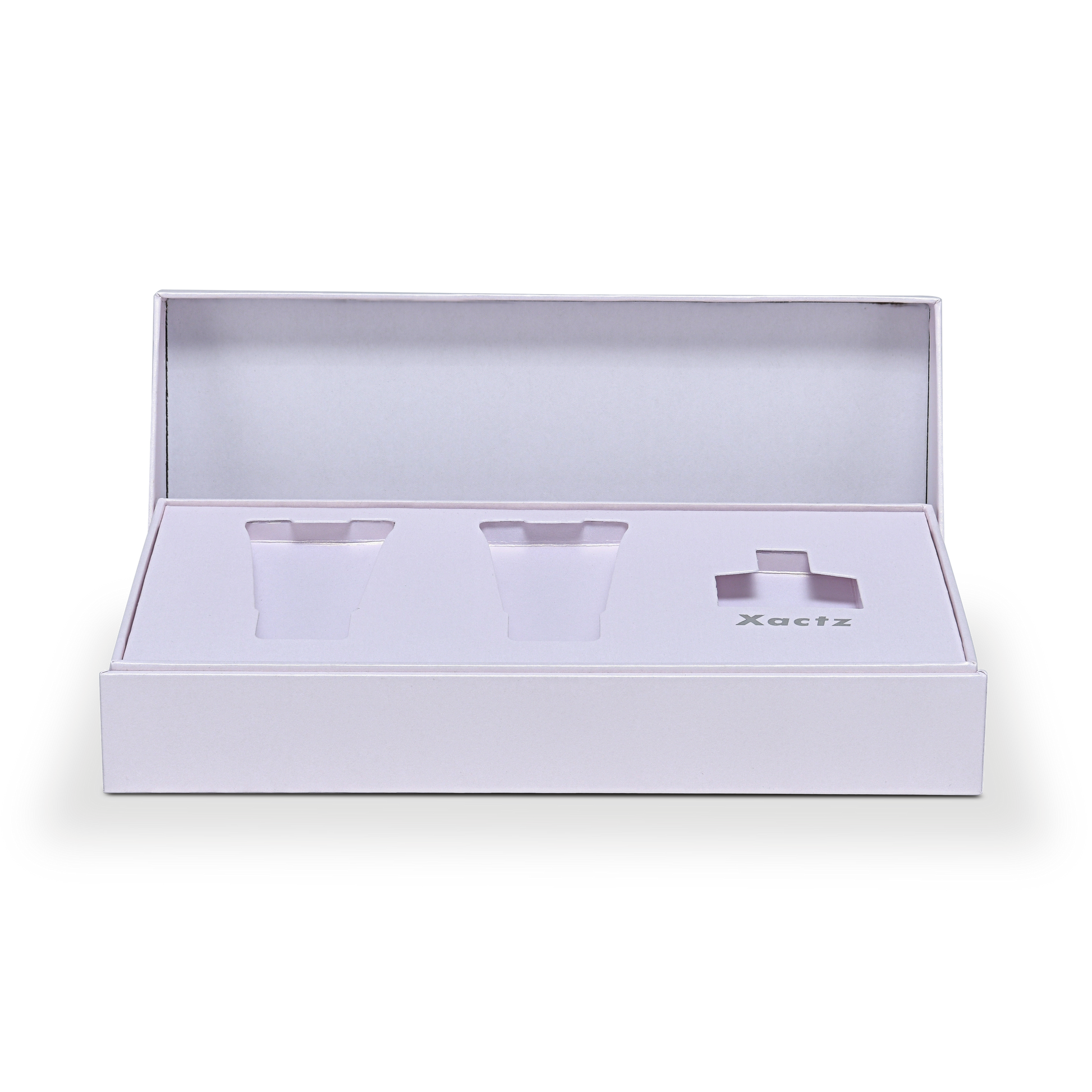 Premium Lavender Rigid Flip-Top Luxury Gift Box with Coordinated Interior and Custom Product Compartments