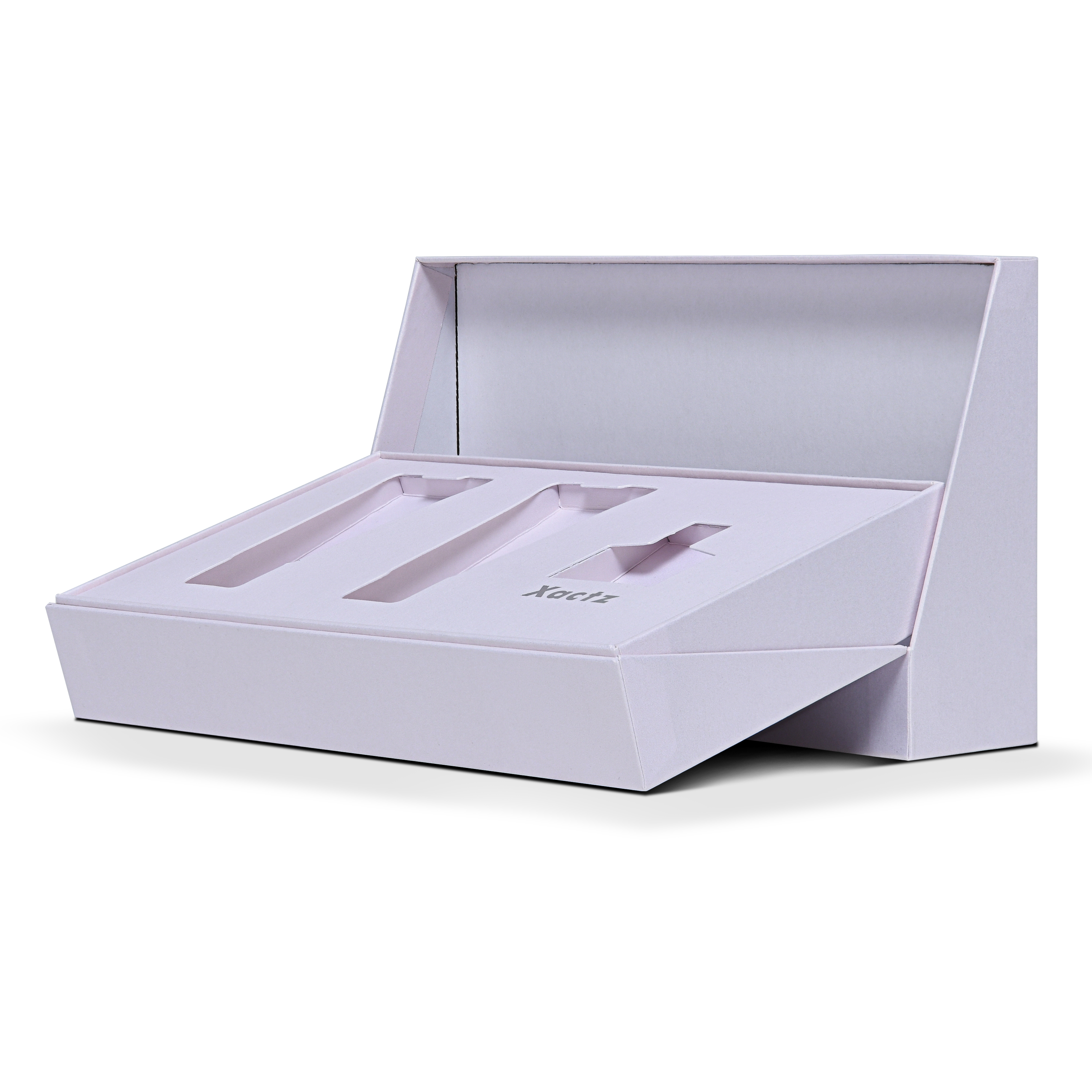 Premium Lavender Rigid Flip-Top Luxury Gift Box with Coordinated Interior and Custom Product Compartments