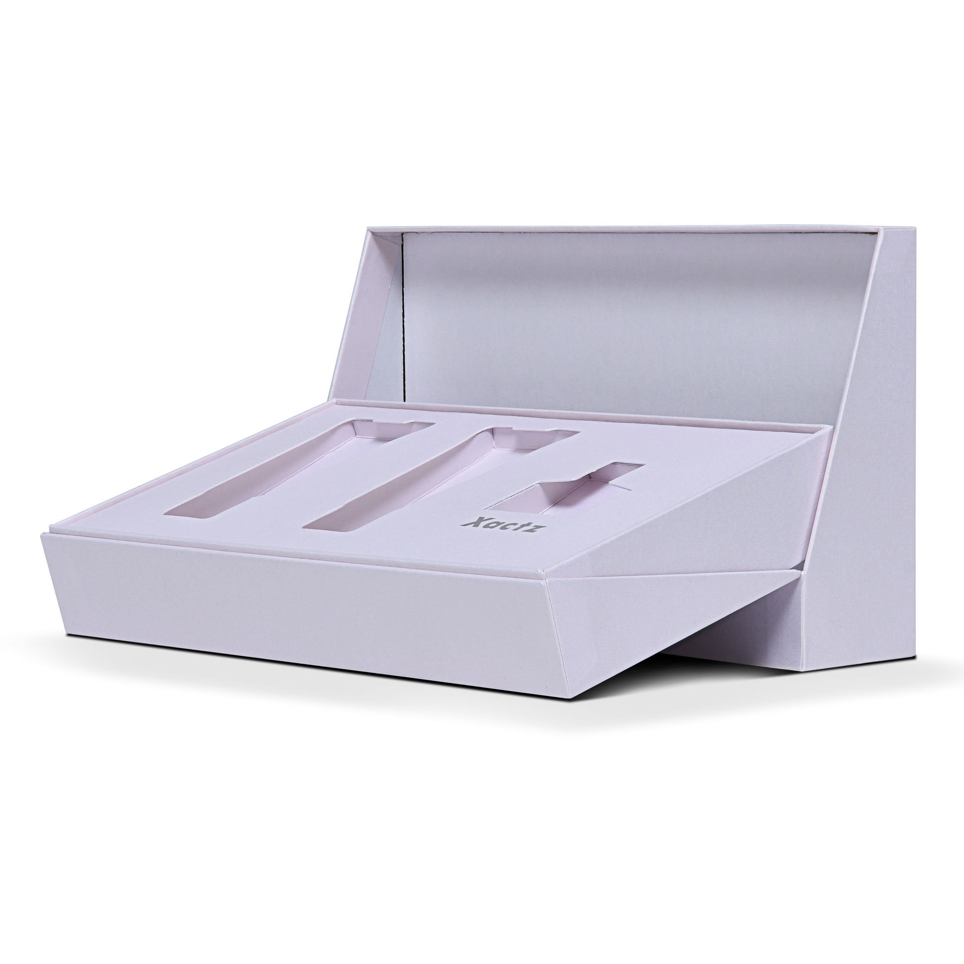 Premium Lavender Rigid Flip-Top Luxury Gift Box with Coordinated Interior and Custom Product Compartments