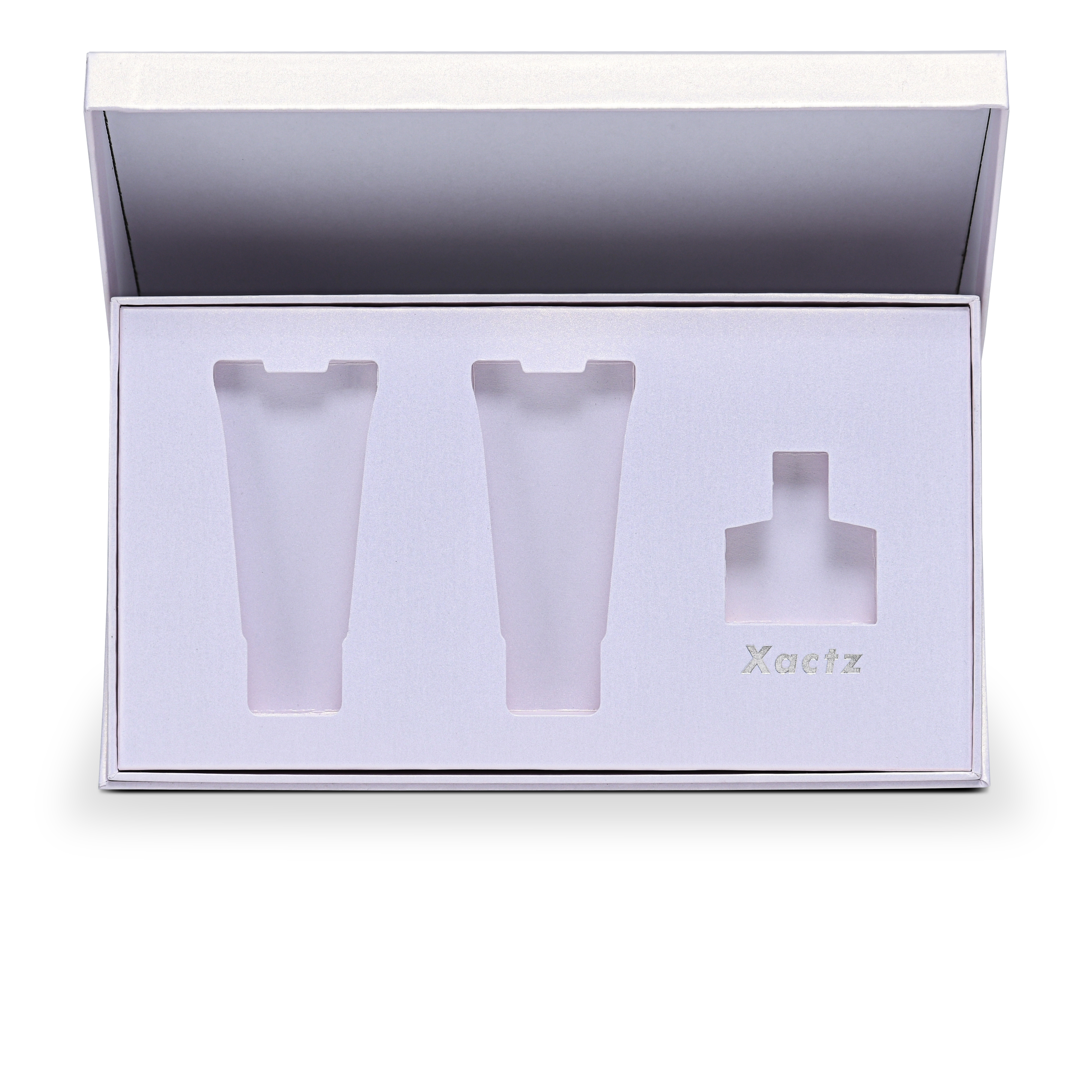 Premium Lavender Rigid Flip-Top Luxury Gift Box with Coordinated Interior and Custom Product Compartments