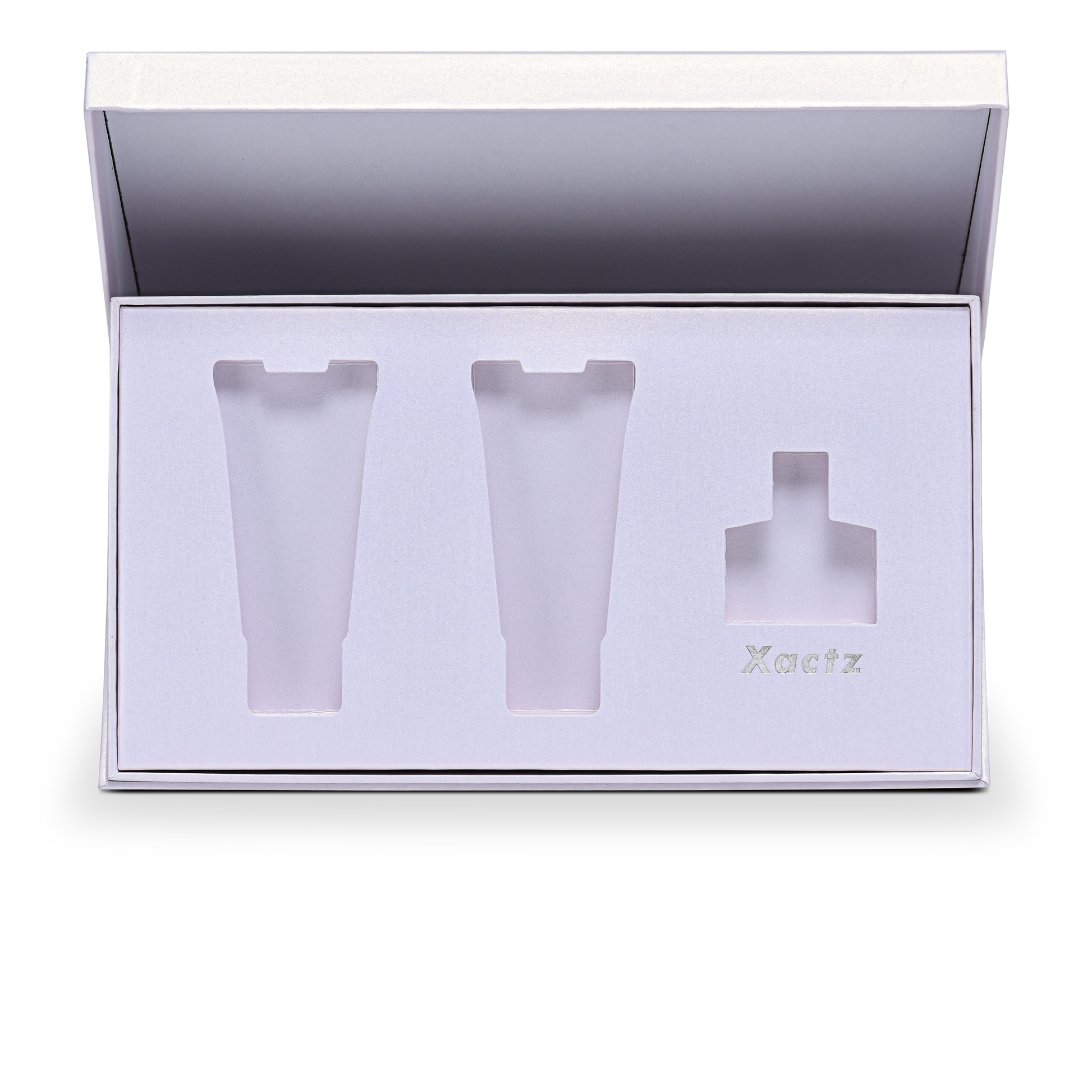 Premium Lavender Rigid Flip-Top Luxury Gift Box with Coordinated Interior and Custom Product Compartments