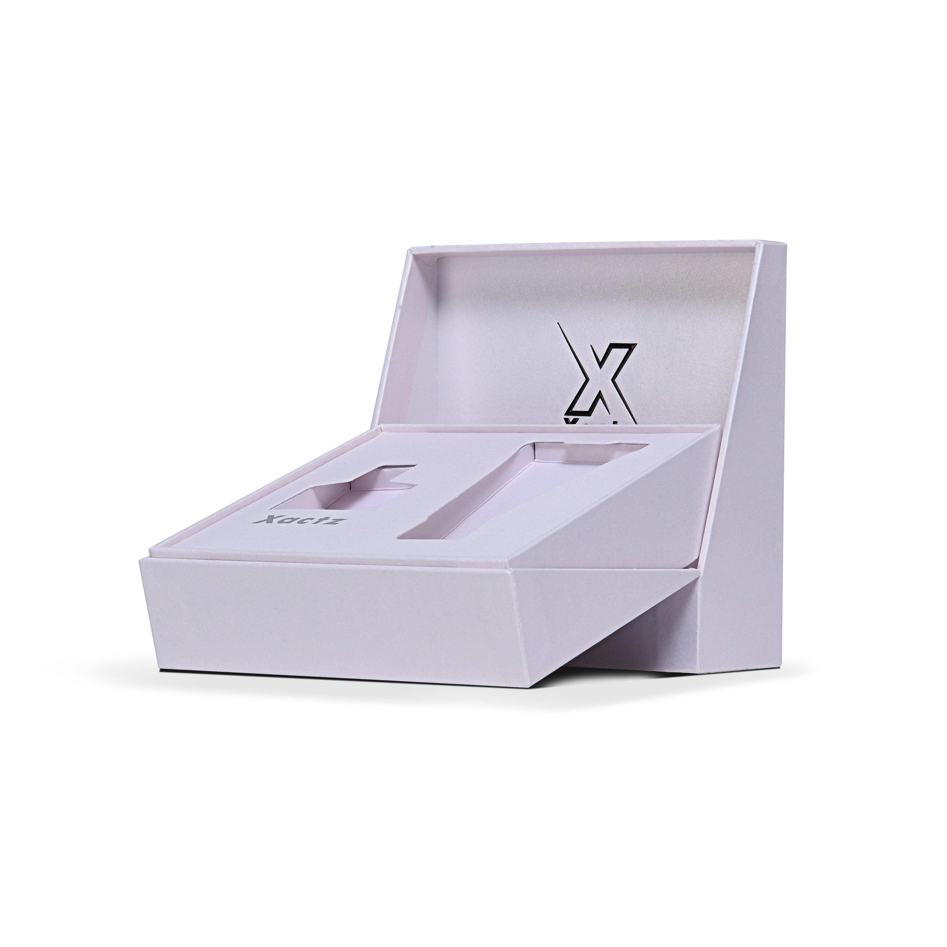 Premium Lavender Square Rigid Flip-Top Luxury Gift Box with Coordinated Interior and Custom Product Compartments