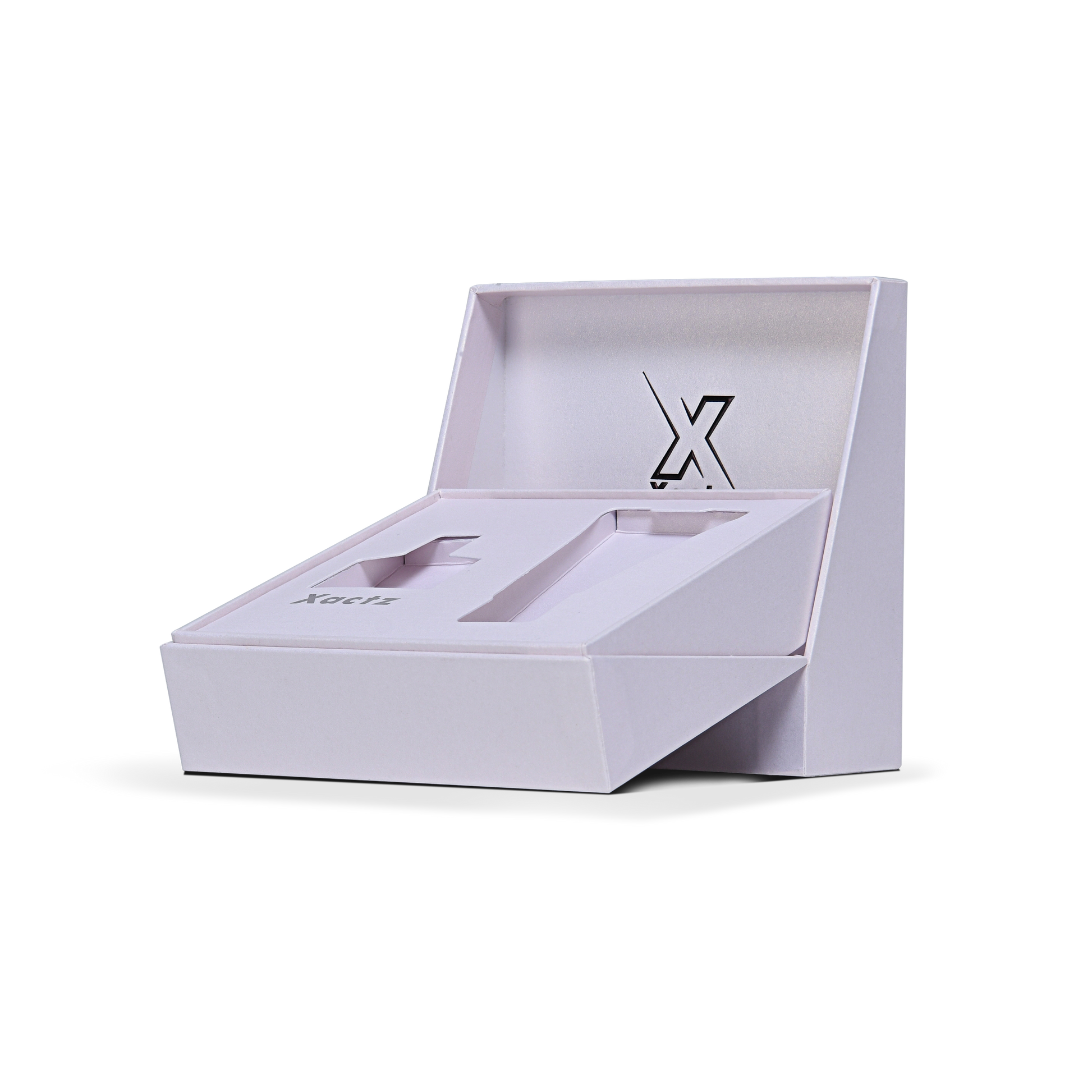 Premium Lavender Square Rigid Flip-Top Luxury Gift Box with Coordinated Interior and Custom Product Compartments
