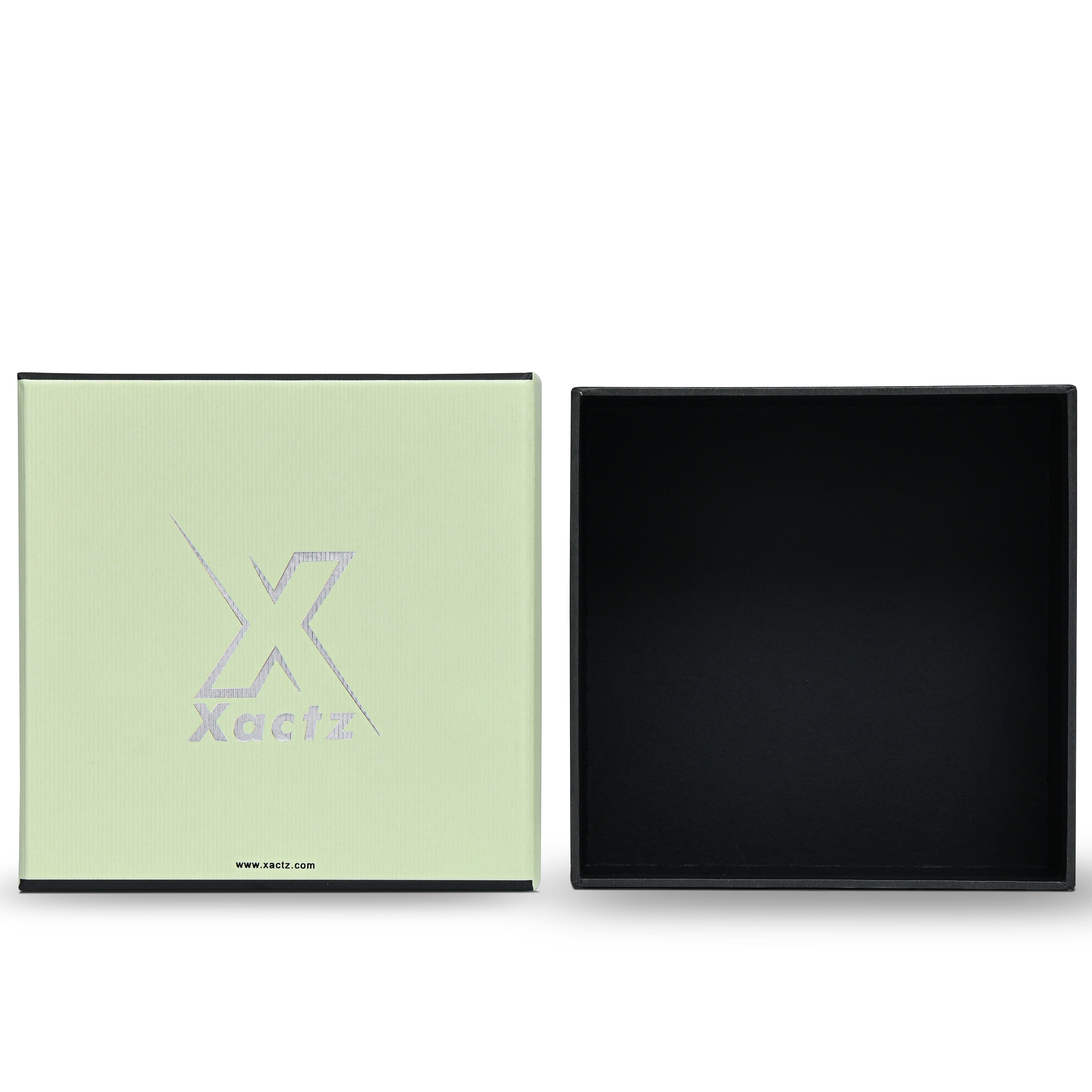 Premium Light Green Bright Silver Hot Stamped Luxury Lid and Base Gift Box