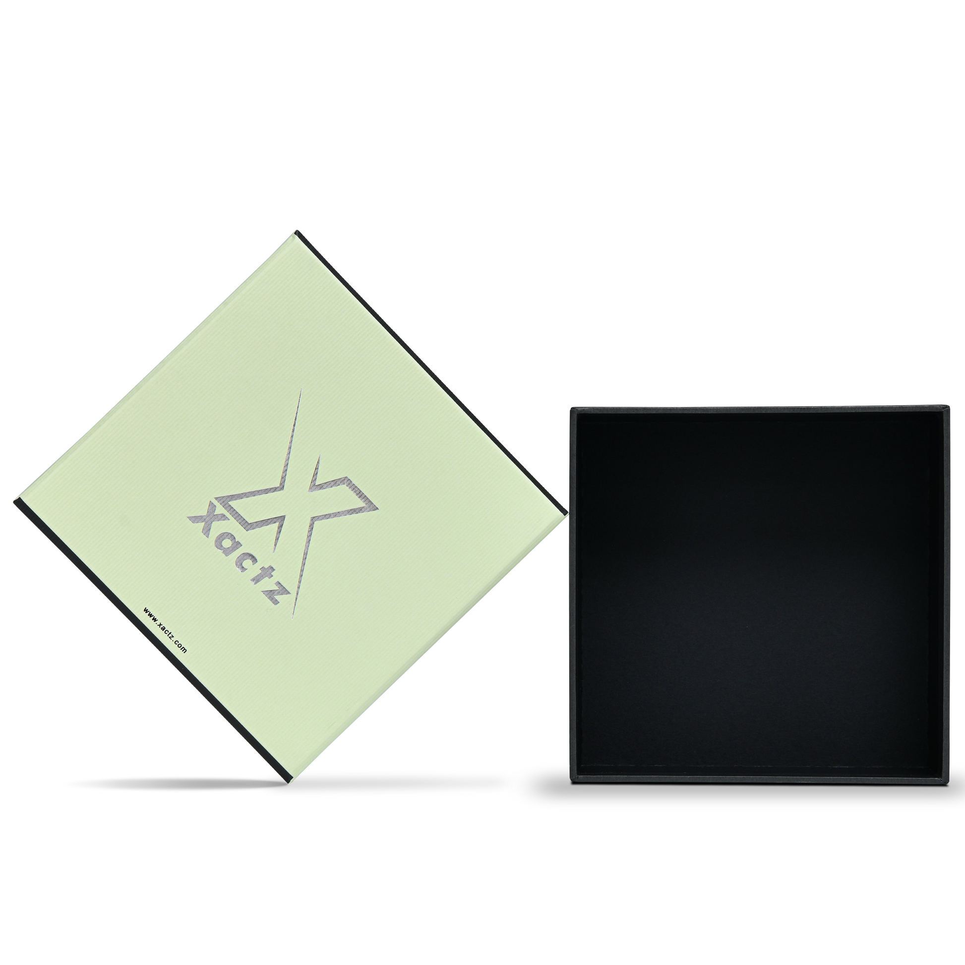 Premium Light Green Bright Silver Hot Stamped Luxury Lid and Base Gift Box