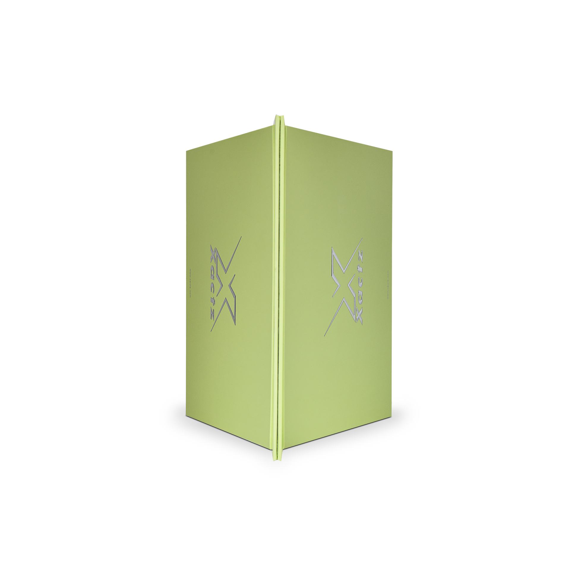 Premium Light Green Die-Cut Handle Bag with Bright Silver Foil