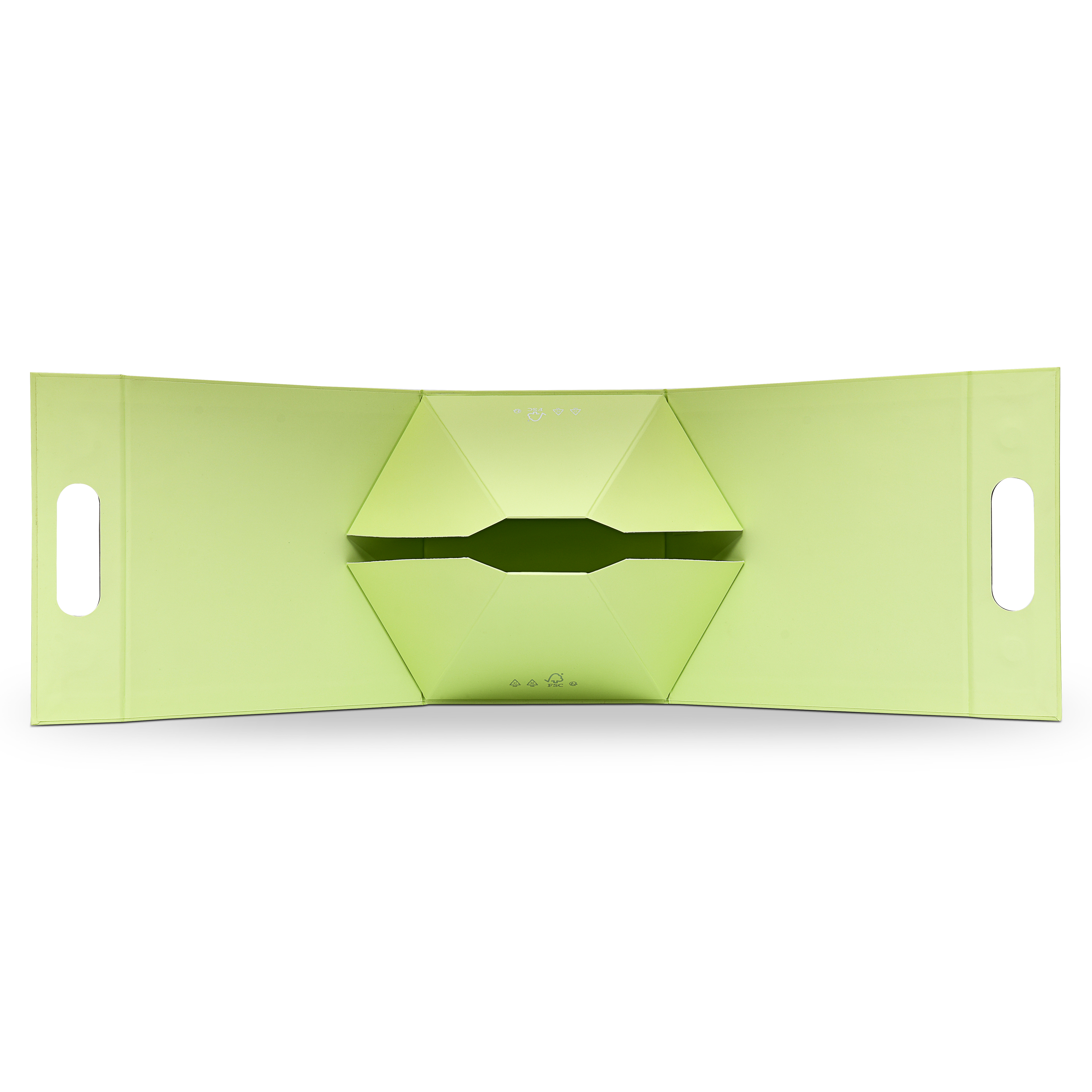 Premium Light Green Die-Cut Handle Bag with Bright Silver Foil