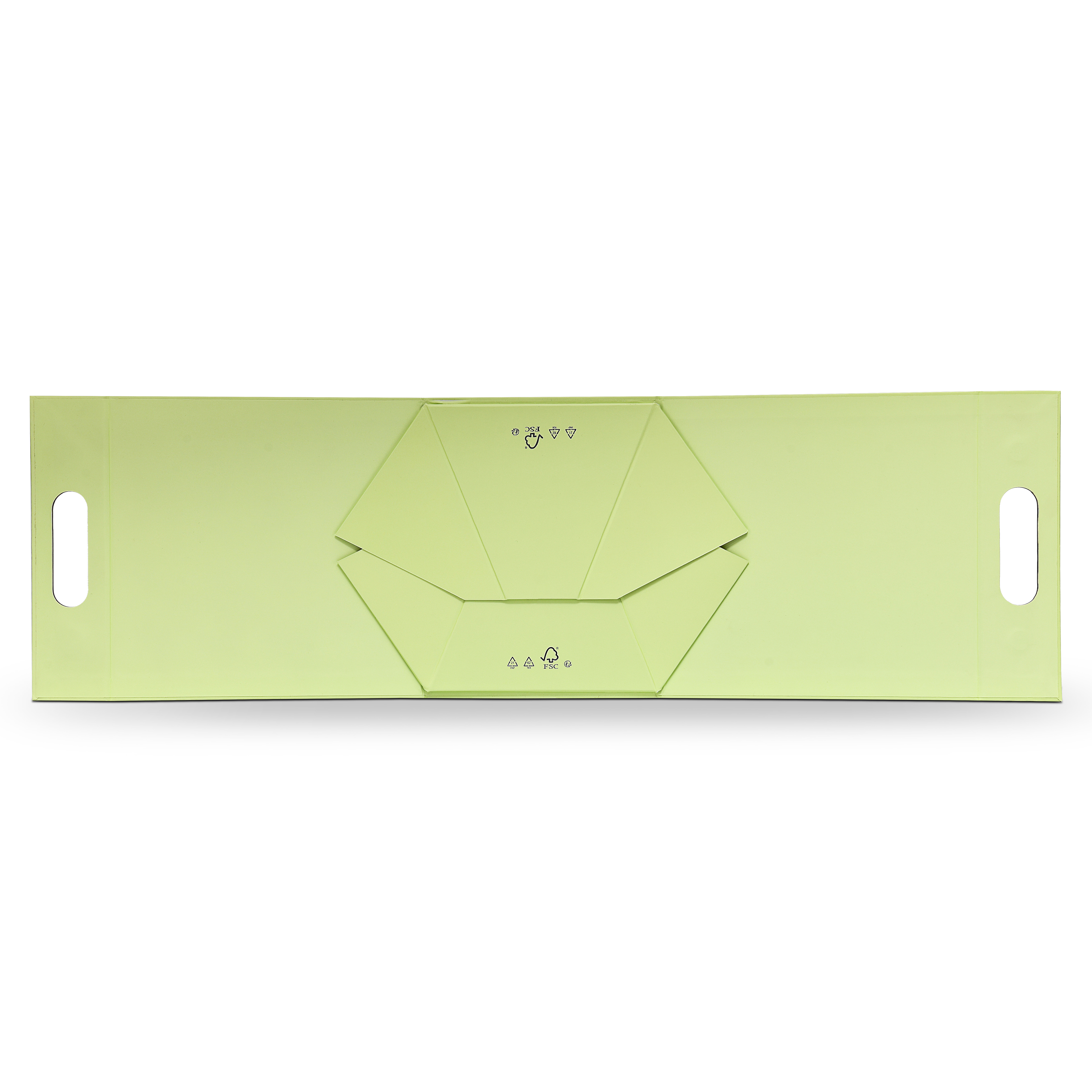 Premium Light Green Die-Cut Handle Bag with Bright Silver Foil