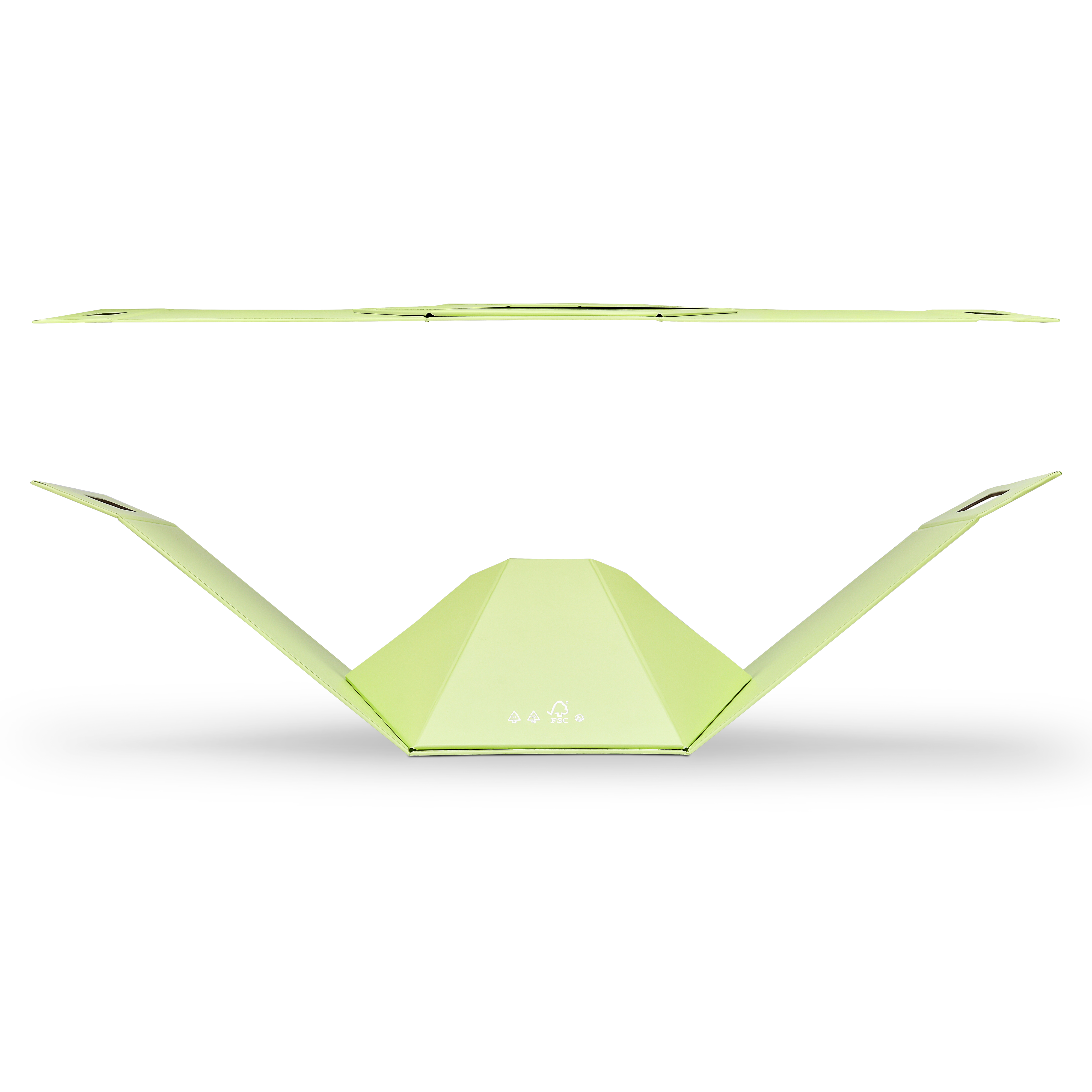 Premium Light Green Die-Cut Handle Bag with Bright Silver Foil