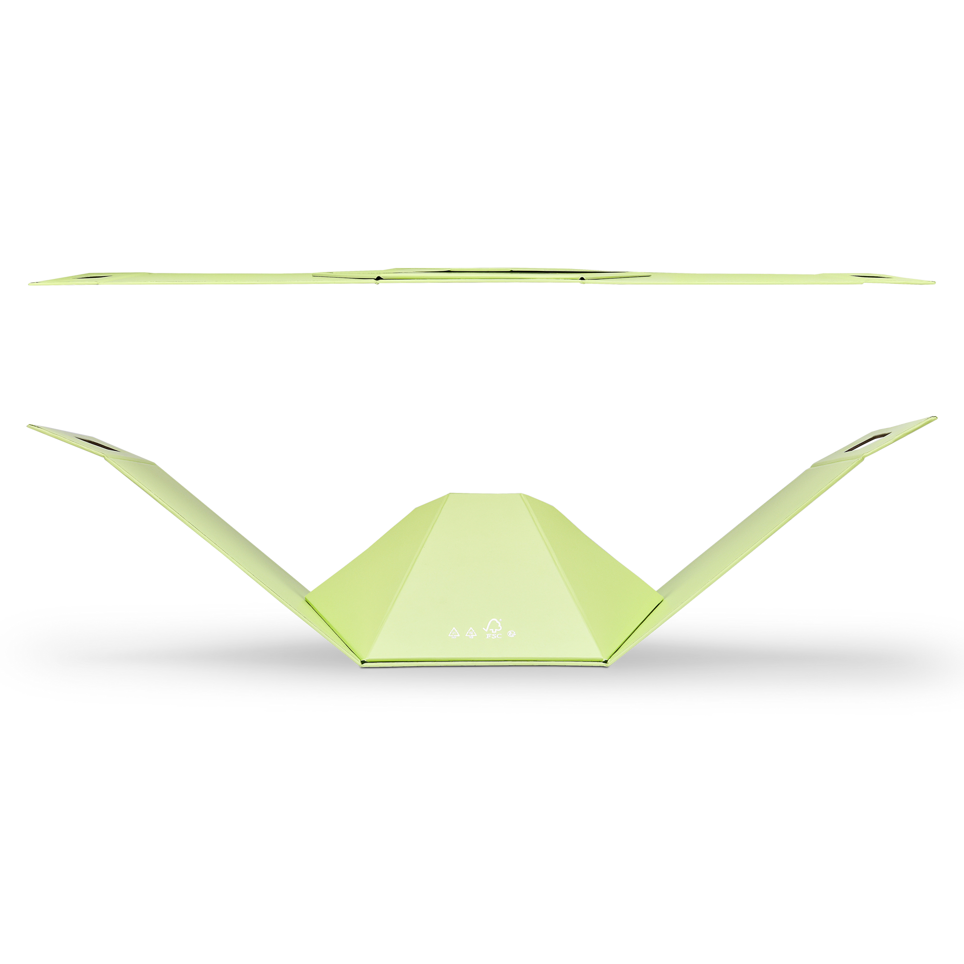 Premium Light Green Die-Cut Handle Bag with Bright Silver Foil