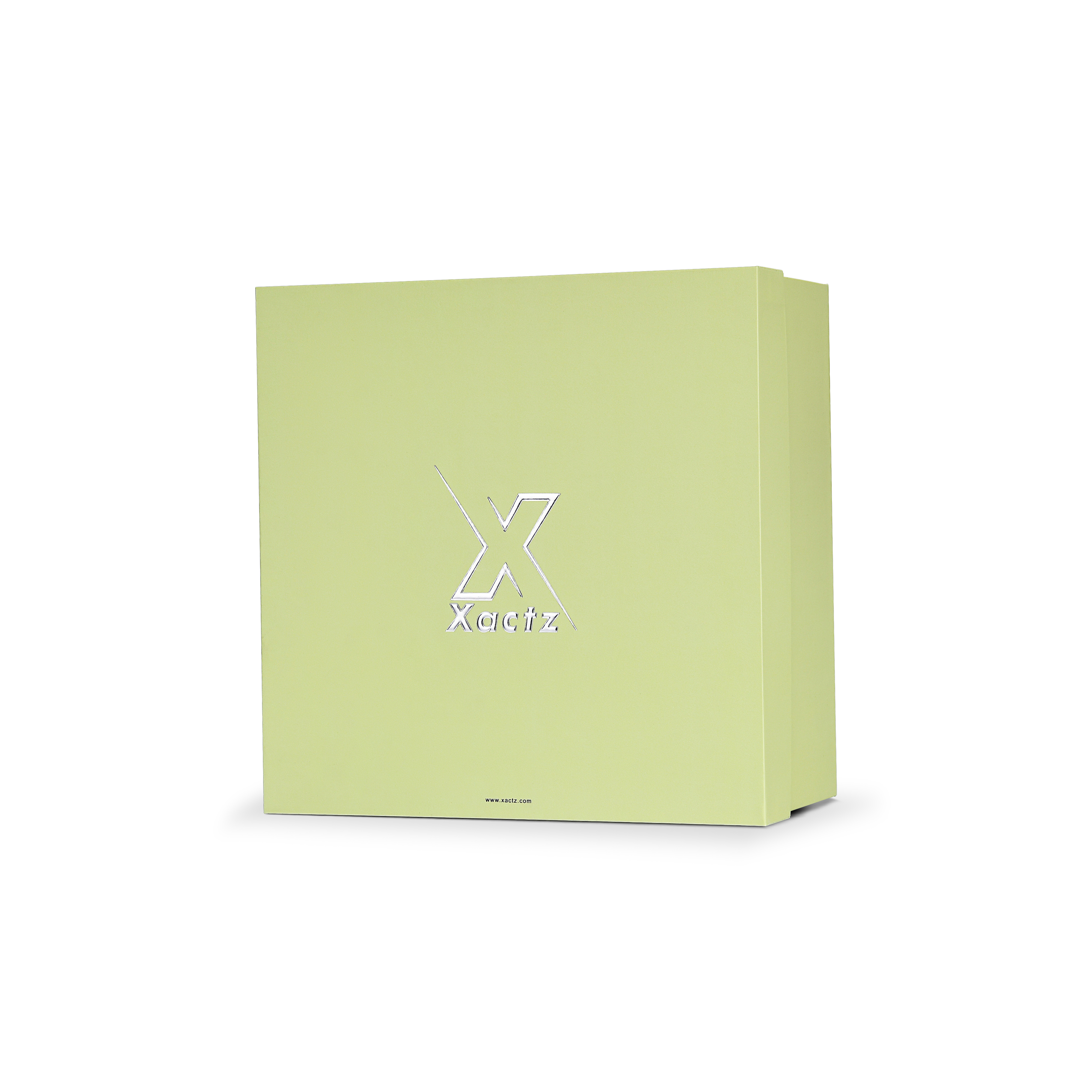 Premium Light Green Embossed Silver Foil Rigid Folding Book-Style Luxury Gift Box