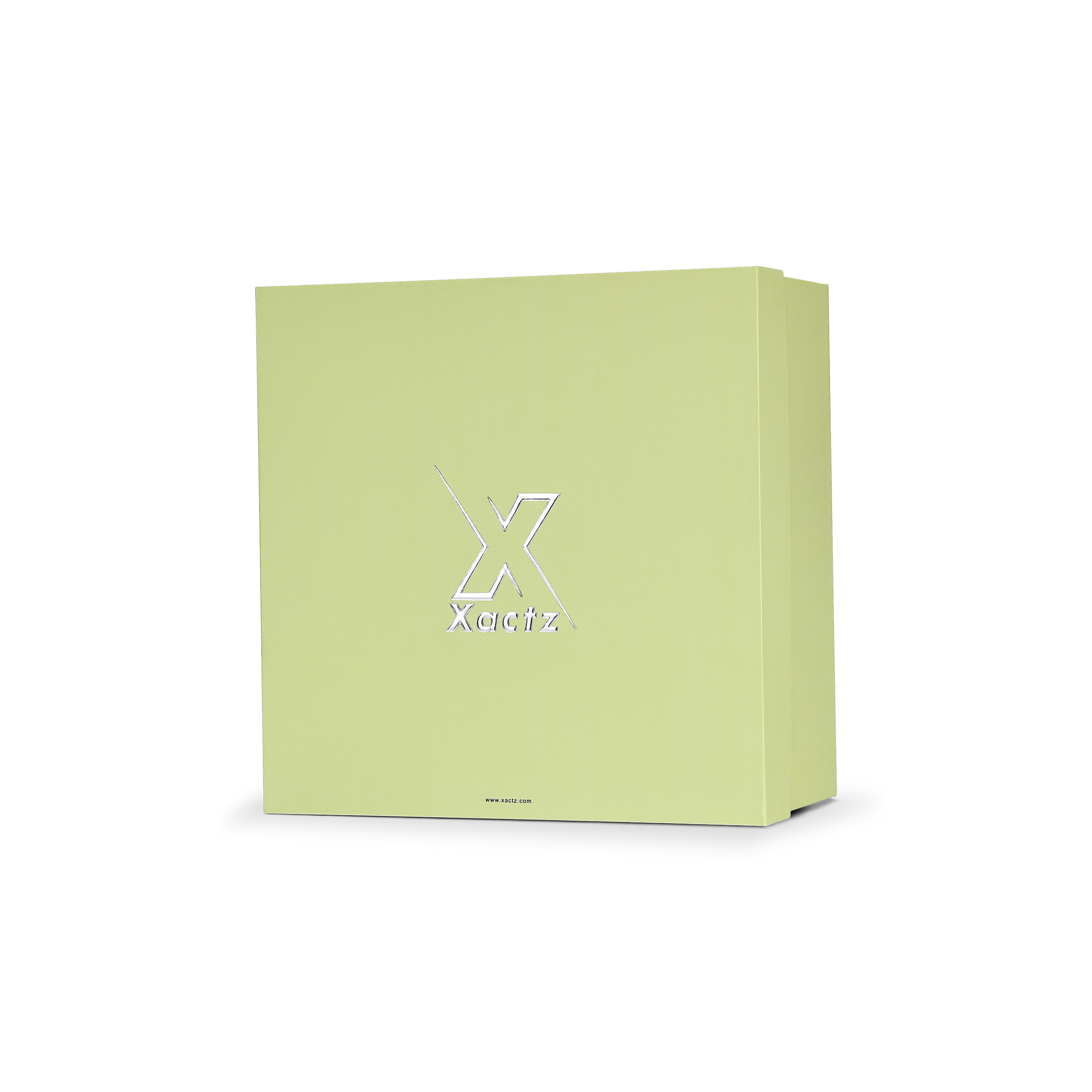 Premium Light Green Embossed Silver Foil Rigid Folding Book-Style Luxury Gift Box