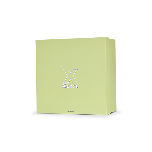 Premium Light Green Embossed Silver Foil Rigid Folding Book-Style Luxury Gift Box