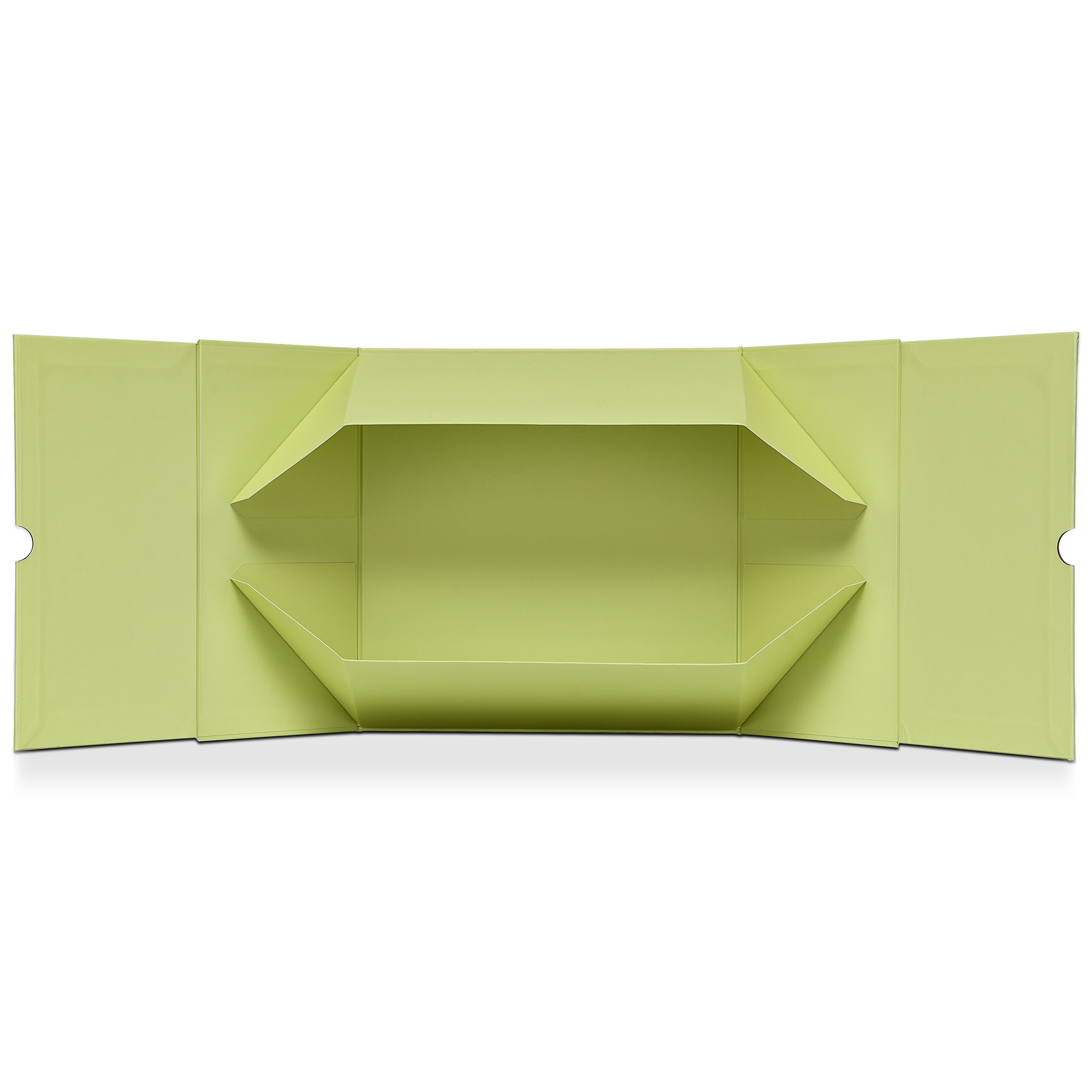 Premium Light Green Embossed Silver Foil Rigid Folding Book-Style Luxury Gift Box