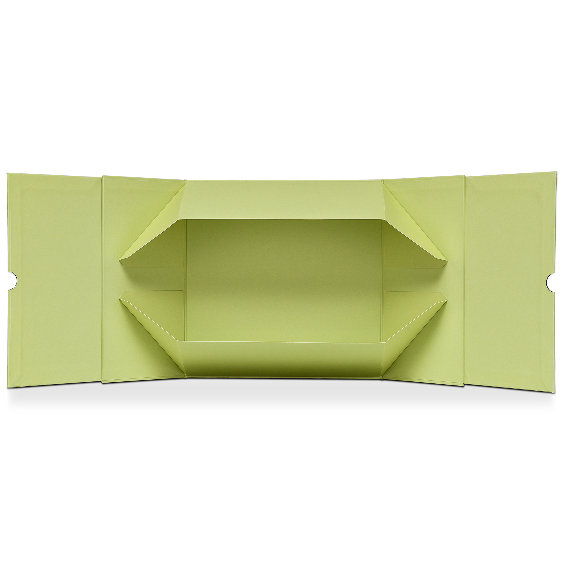 Premium Light Green Embossed Silver Foil Rigid Folding Book-Style Luxury Gift Box