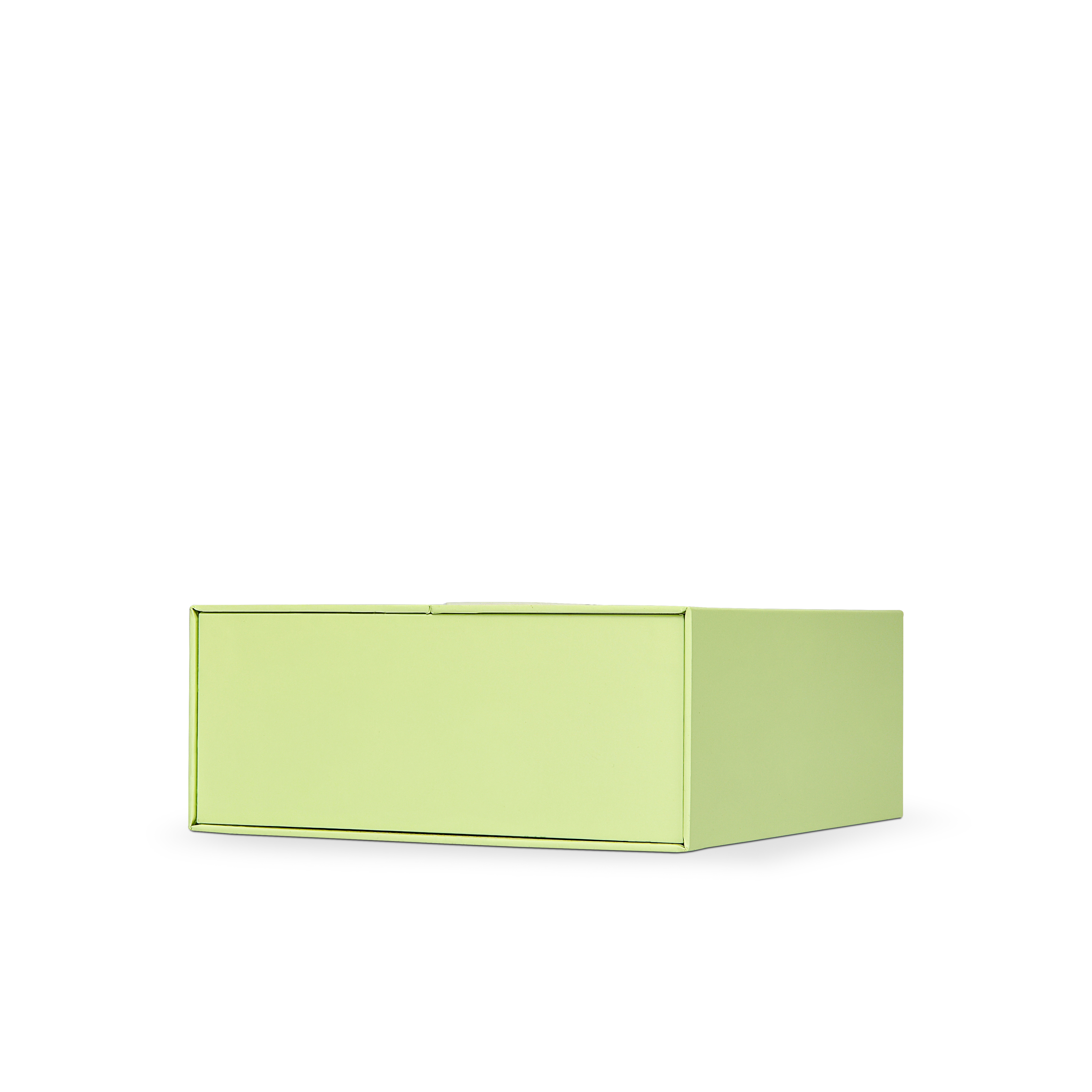 Boîte clapet de luxe verte personnalisée, emballage en raphia avec dorure à chaud
