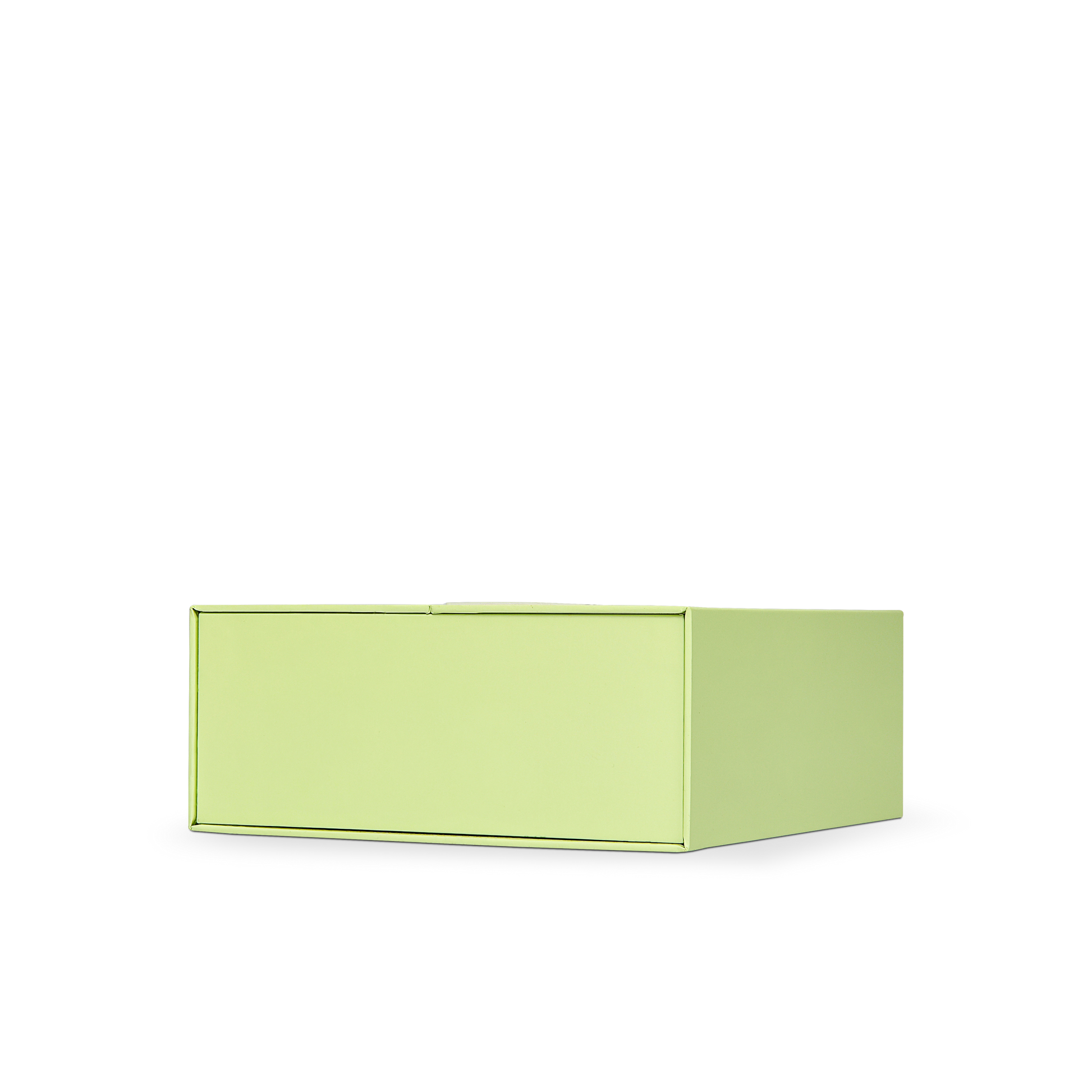 Boîte clapet de luxe verte personnalisée, emballage en raphia avec dorure à chaud