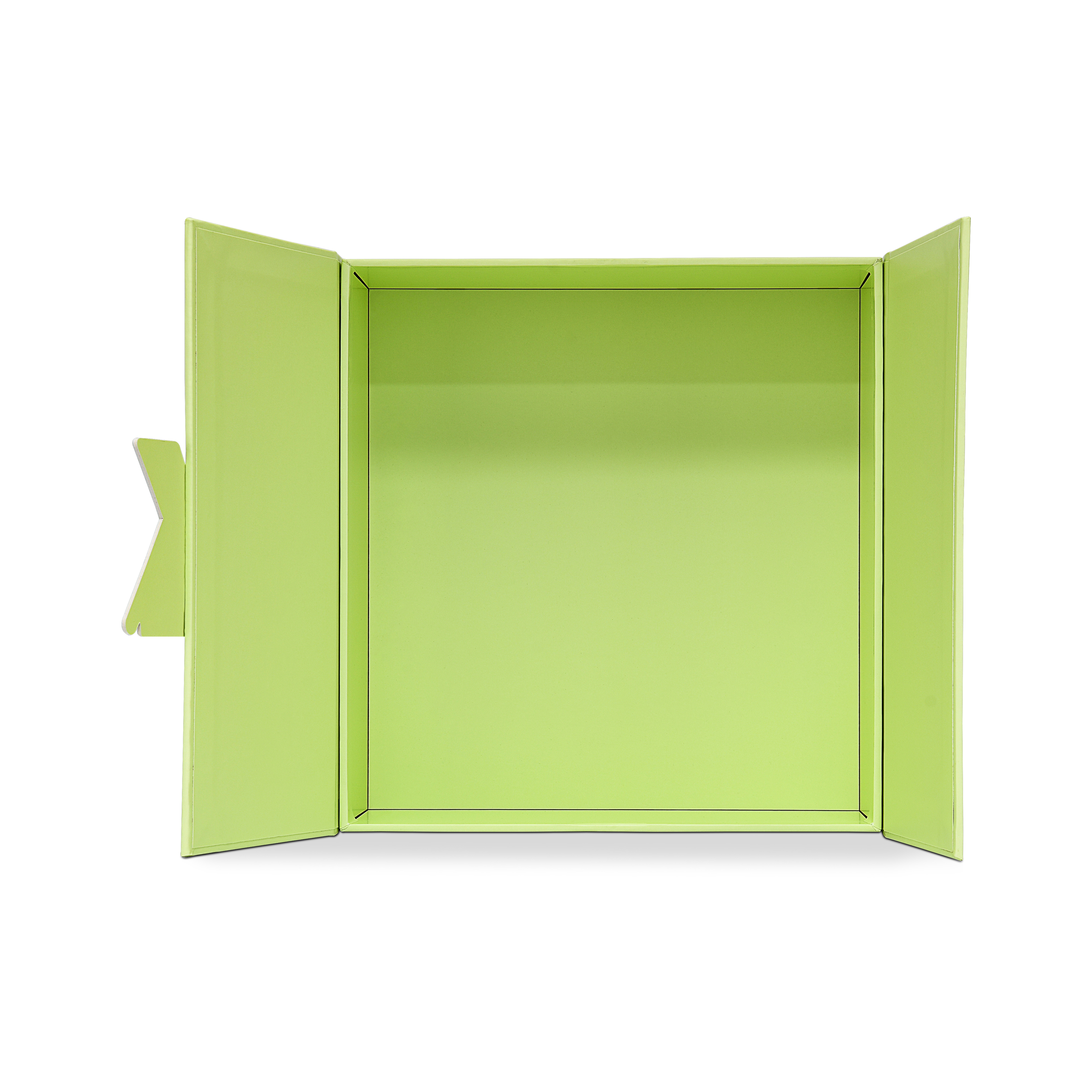 Boîte clapet de luxe verte personnalisée, emballage en raphia avec dorure à chaud
