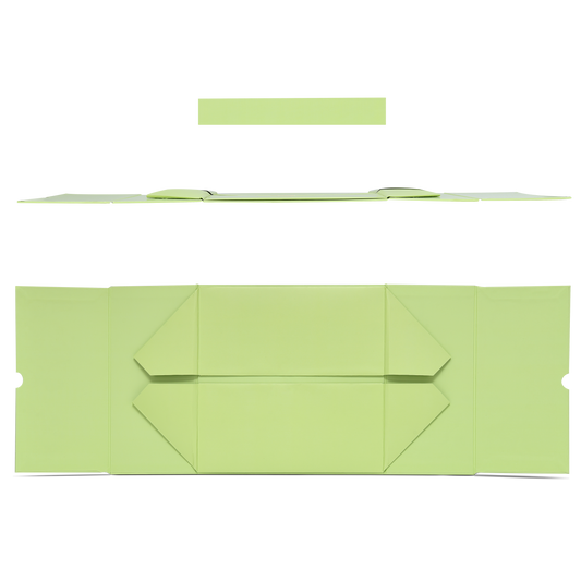 Luxury Custom Light Green Foldable Lid Base Box Matte Packaging