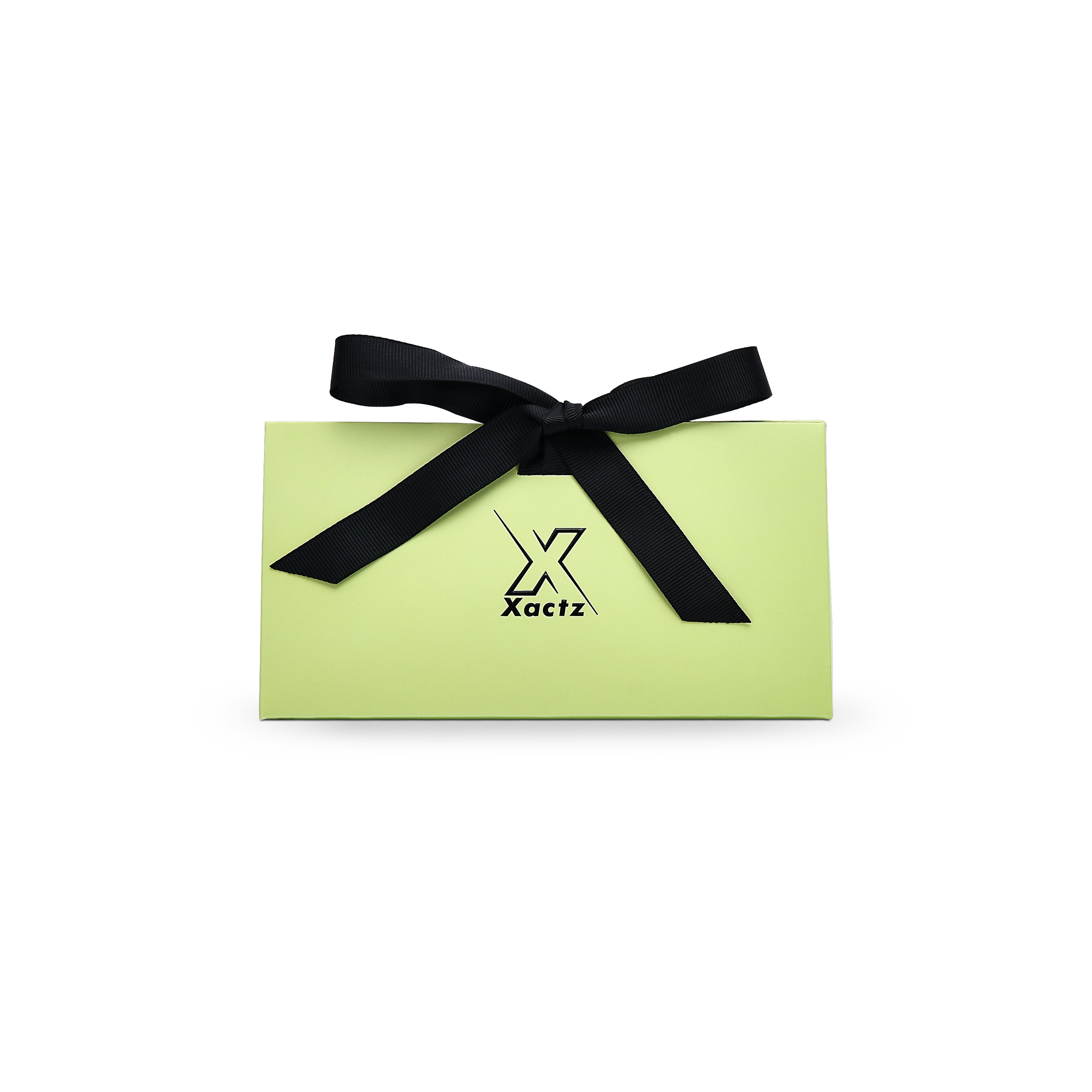 Premium Light Green Gift Bag with Black Ribbon Handles and Embossed Black Foil