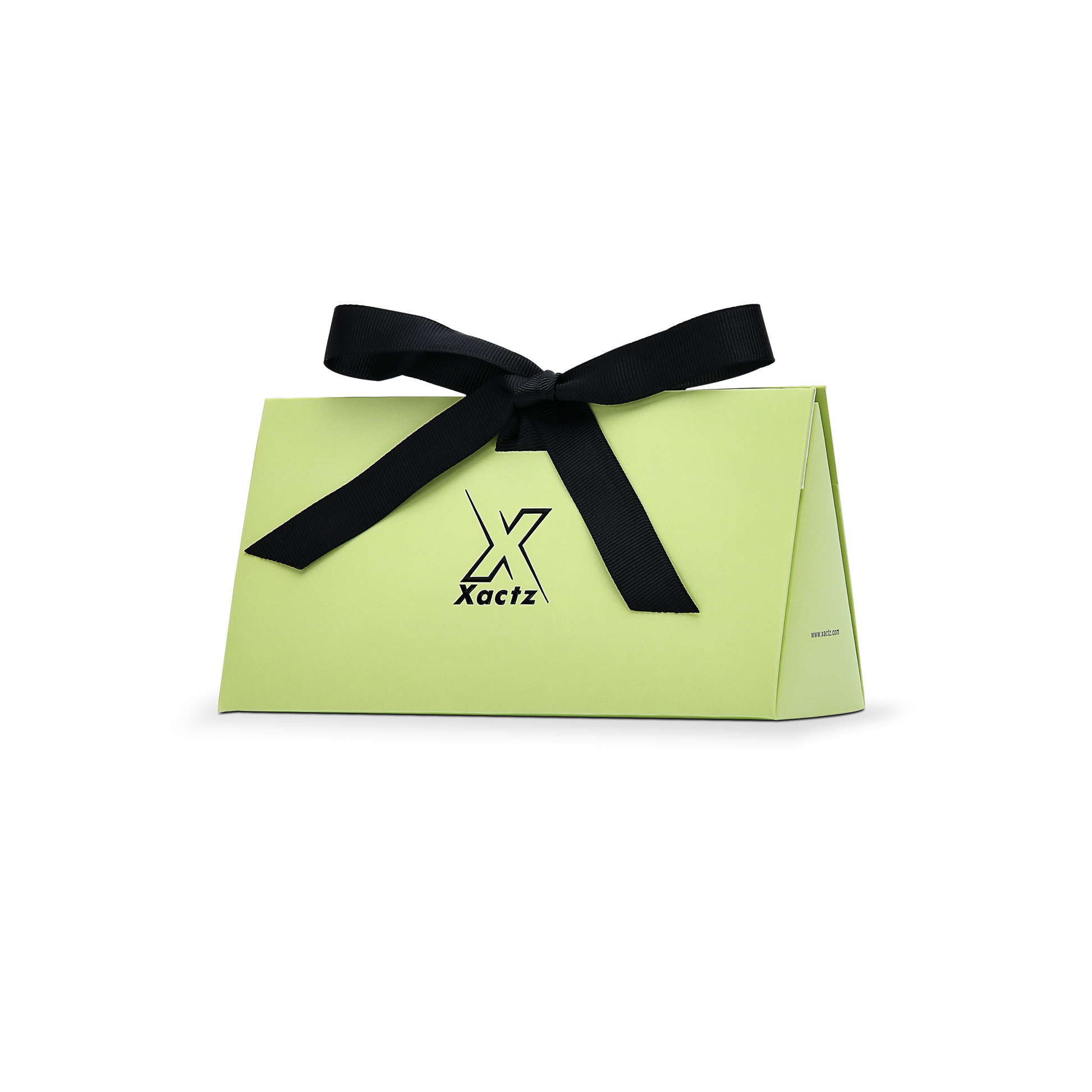 Premium Light Green Gift Bag with Black Ribbon Handles and Embossed Black Foil