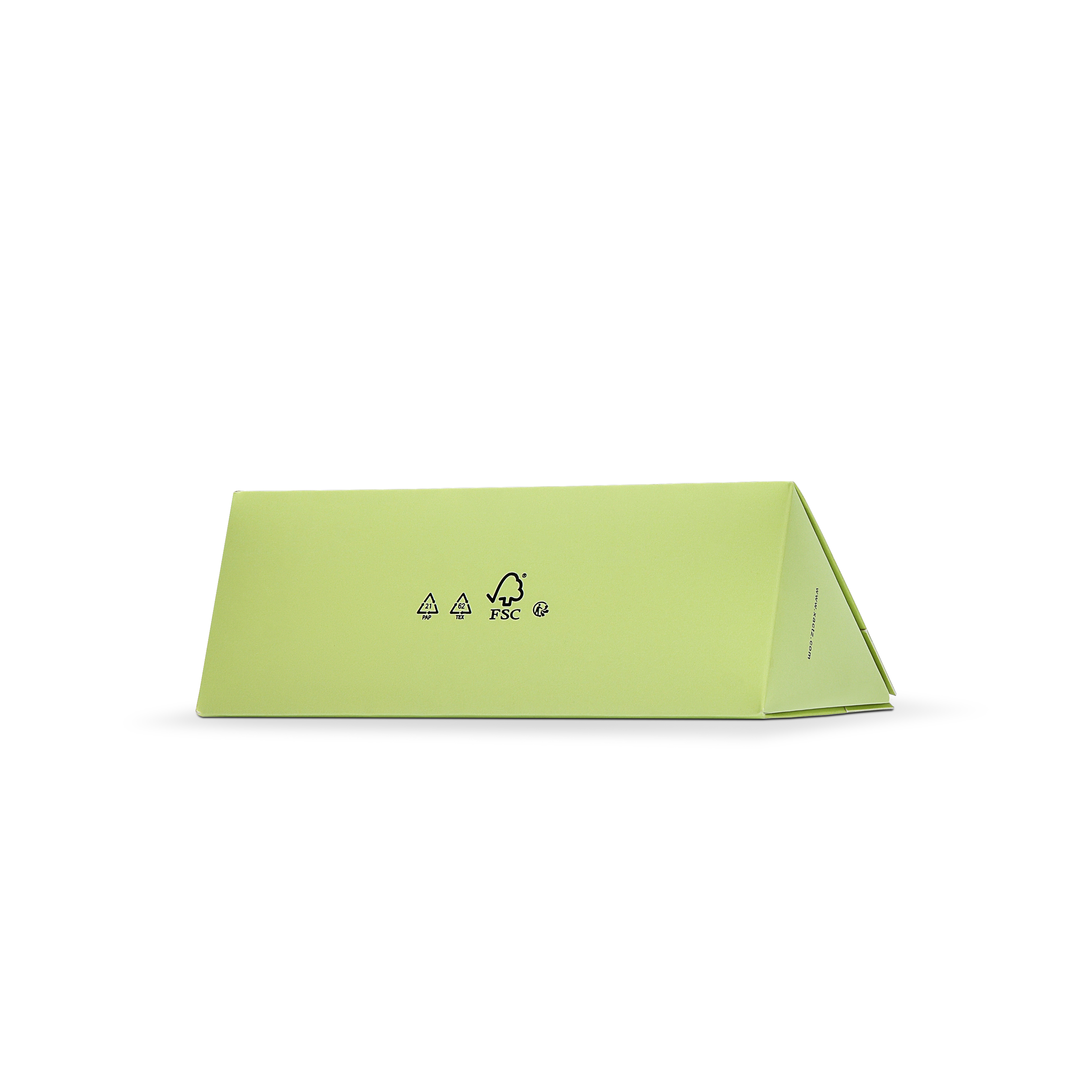 Premium Light Green Gift Bag with Black Ribbon Handles and Embossed Black Foil