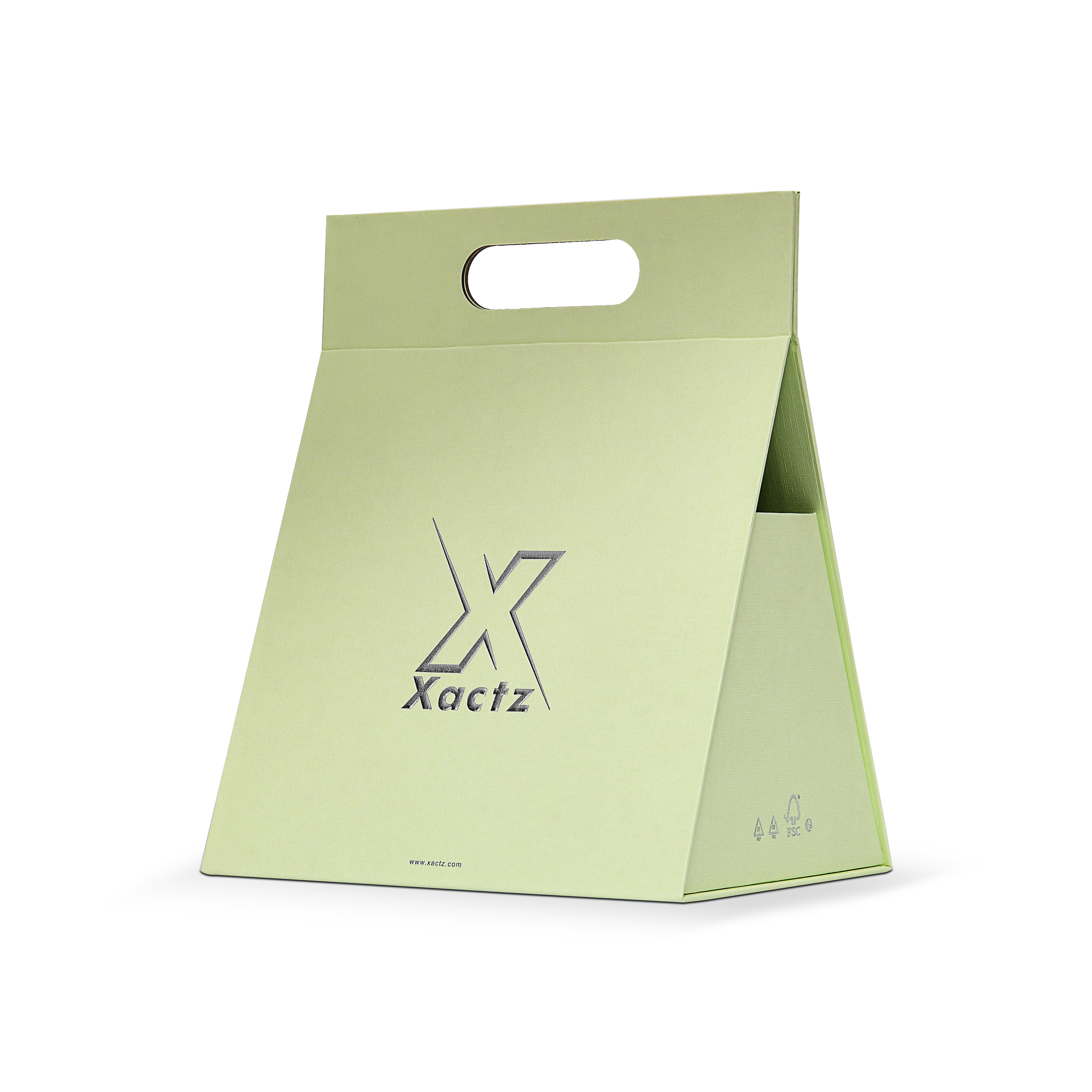 Premium Light Green Handle Box with Embossed Silver Foil