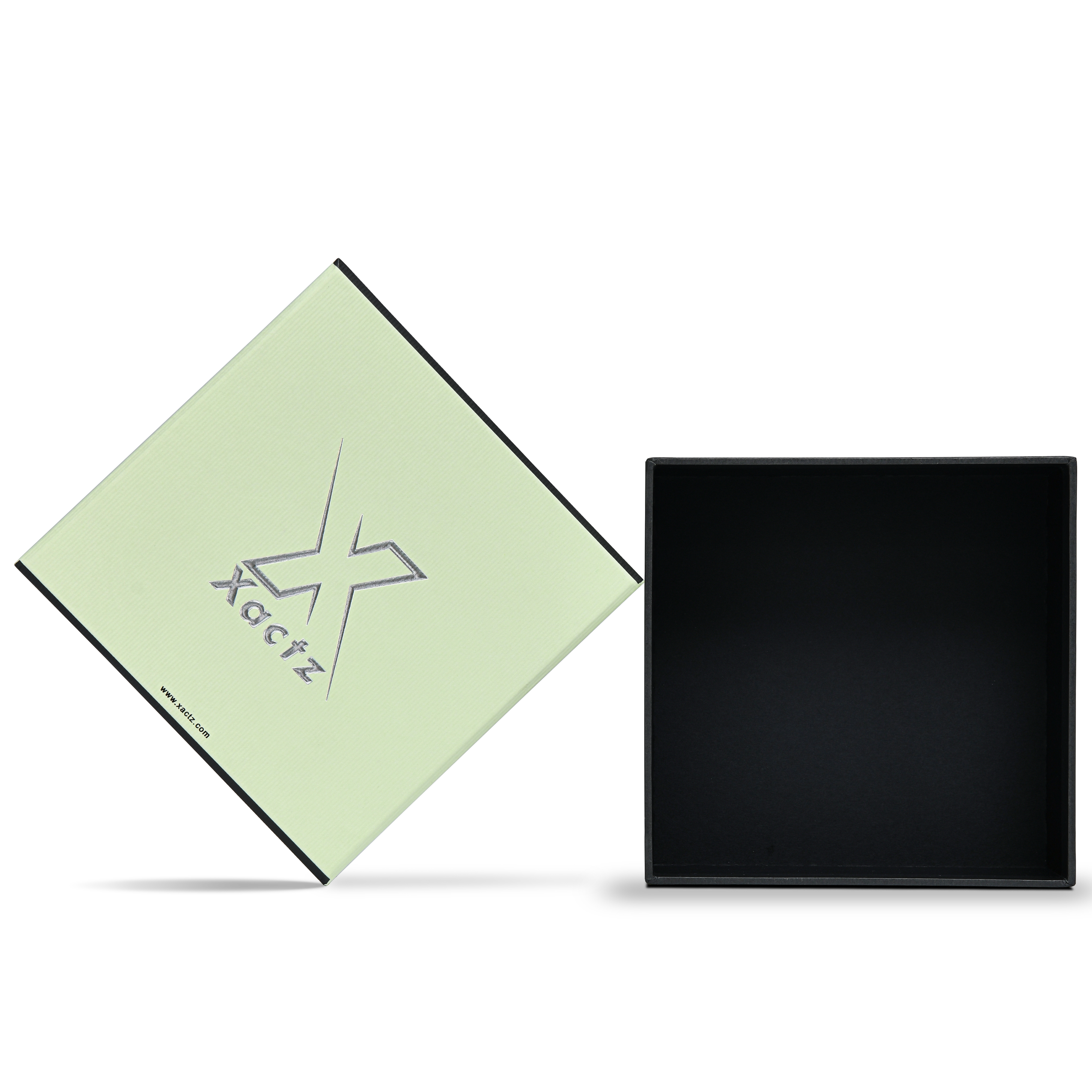 Premium Light Green Silver Embossed Luxury Lid and Base Gift Box