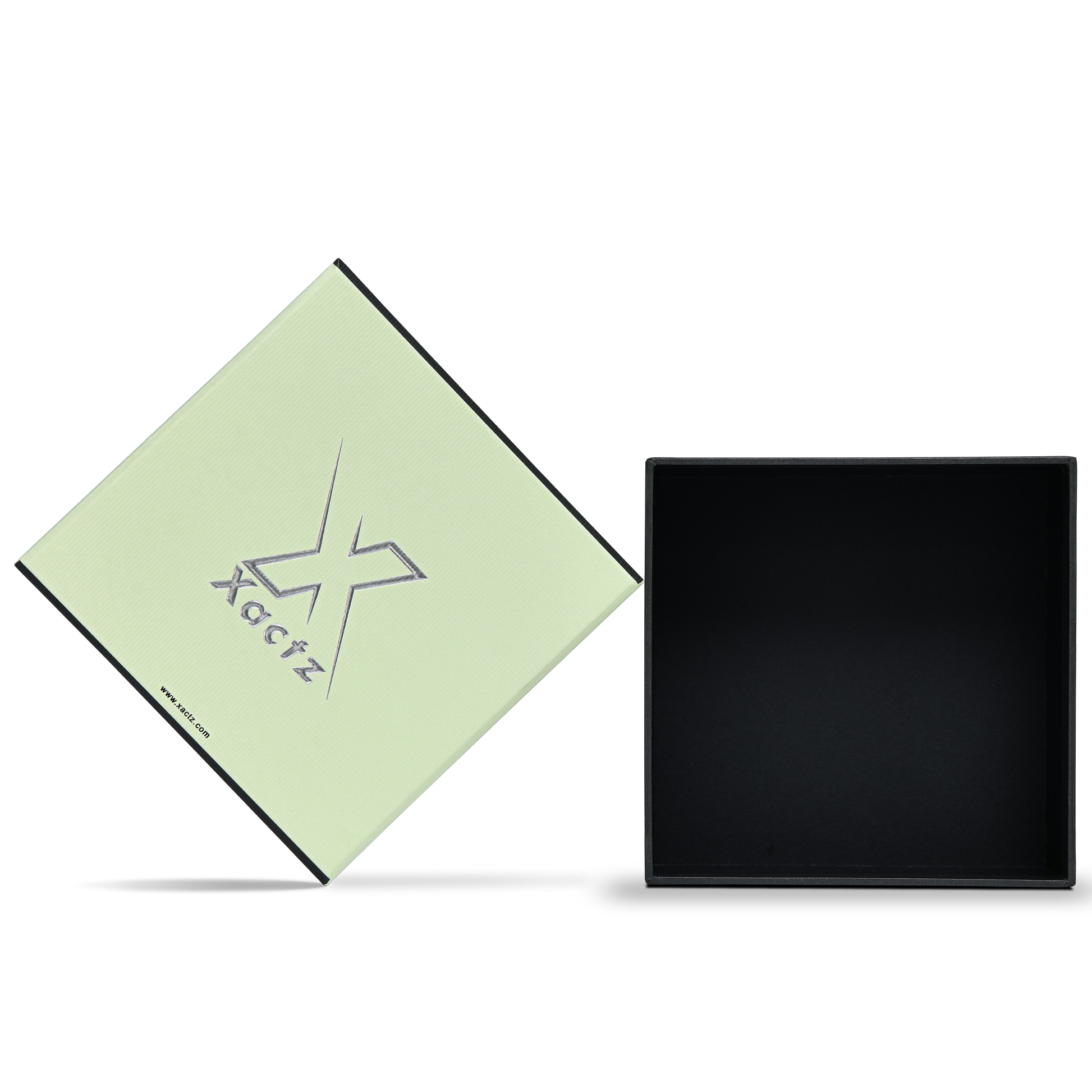 Premium Light Green Silver Embossed Luxury Lid and Base Gift Box