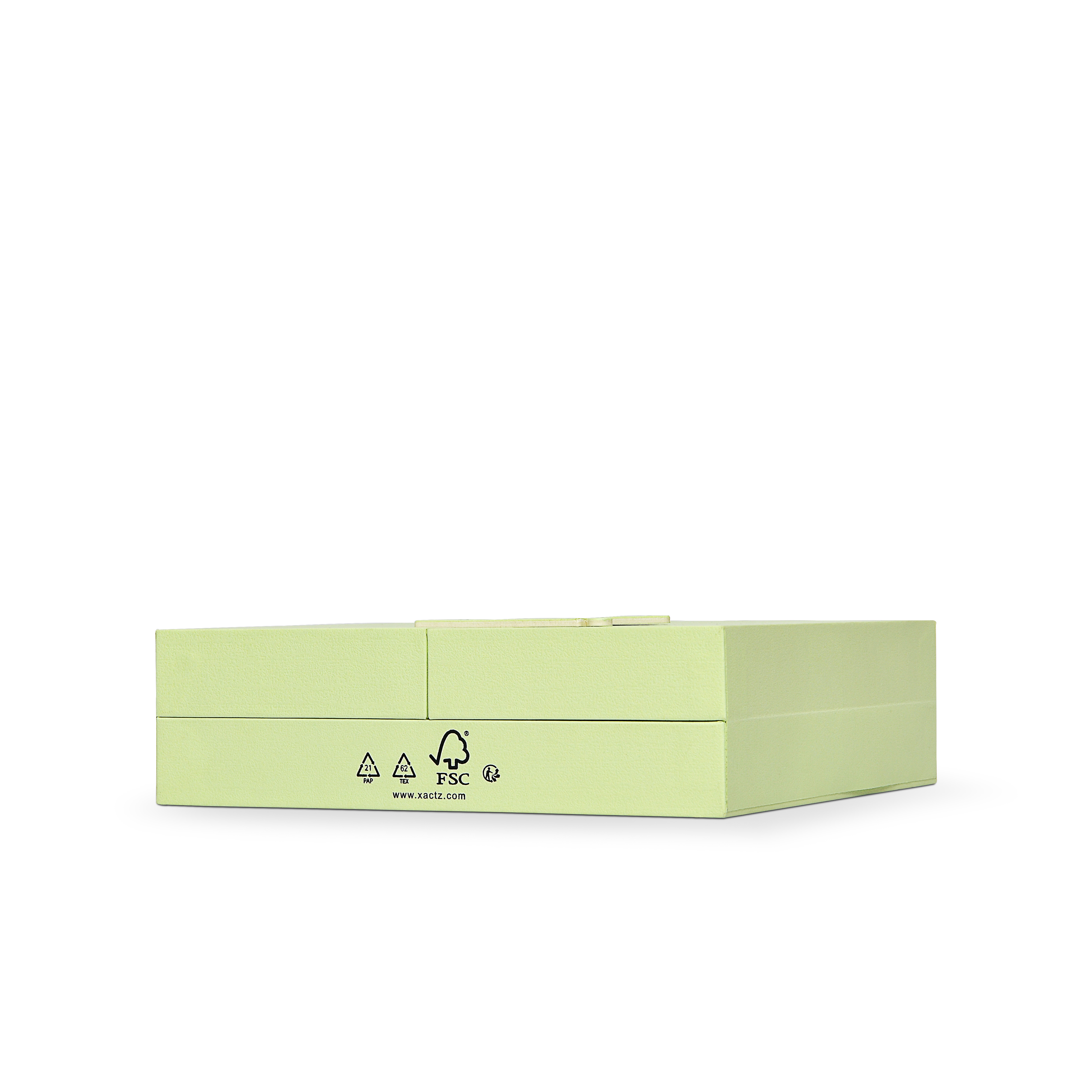 Boîte clapet de luxe personnalisée verte avec insert en carton estampé or