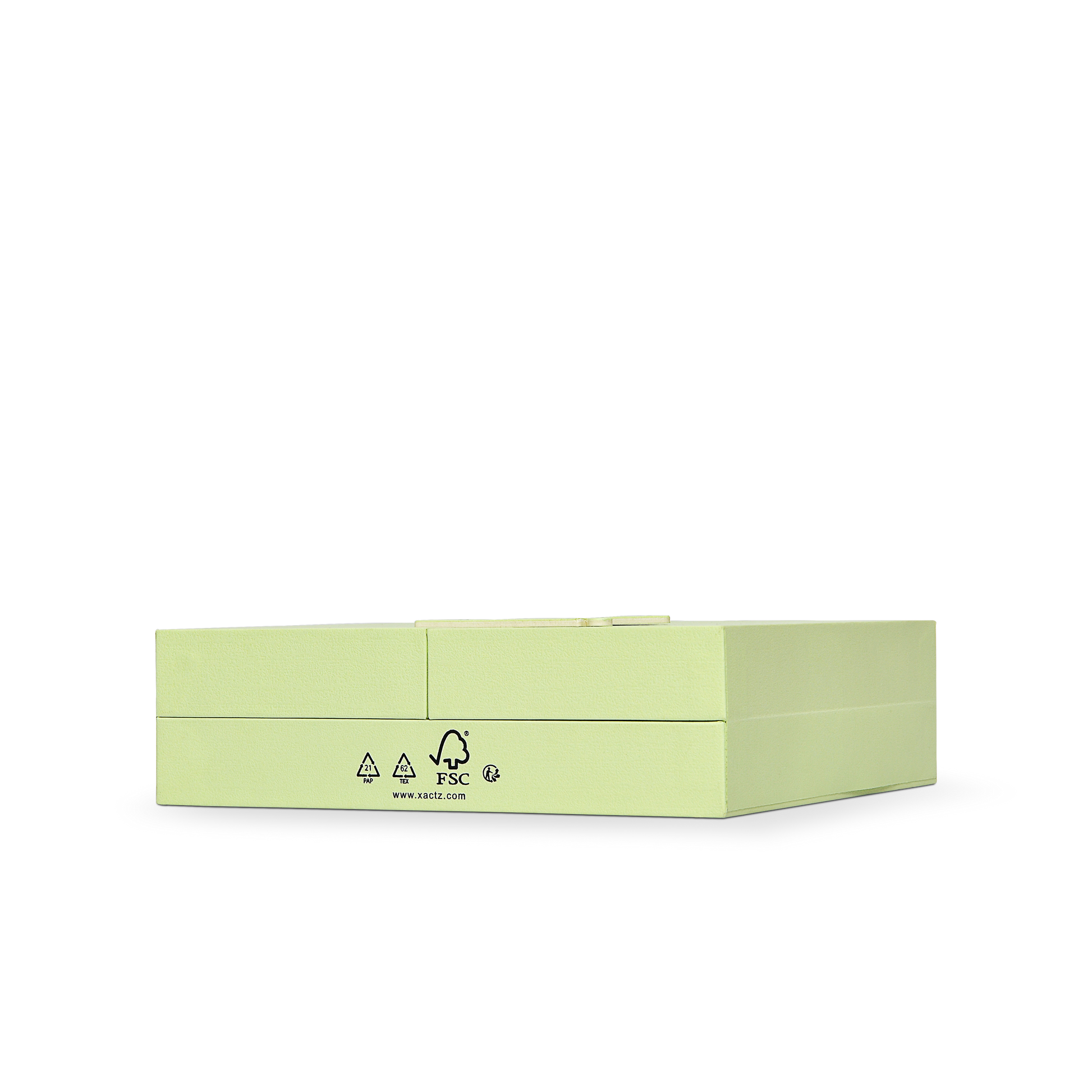 Boîte clapet de luxe personnalisée verte avec insert en carton estampé or