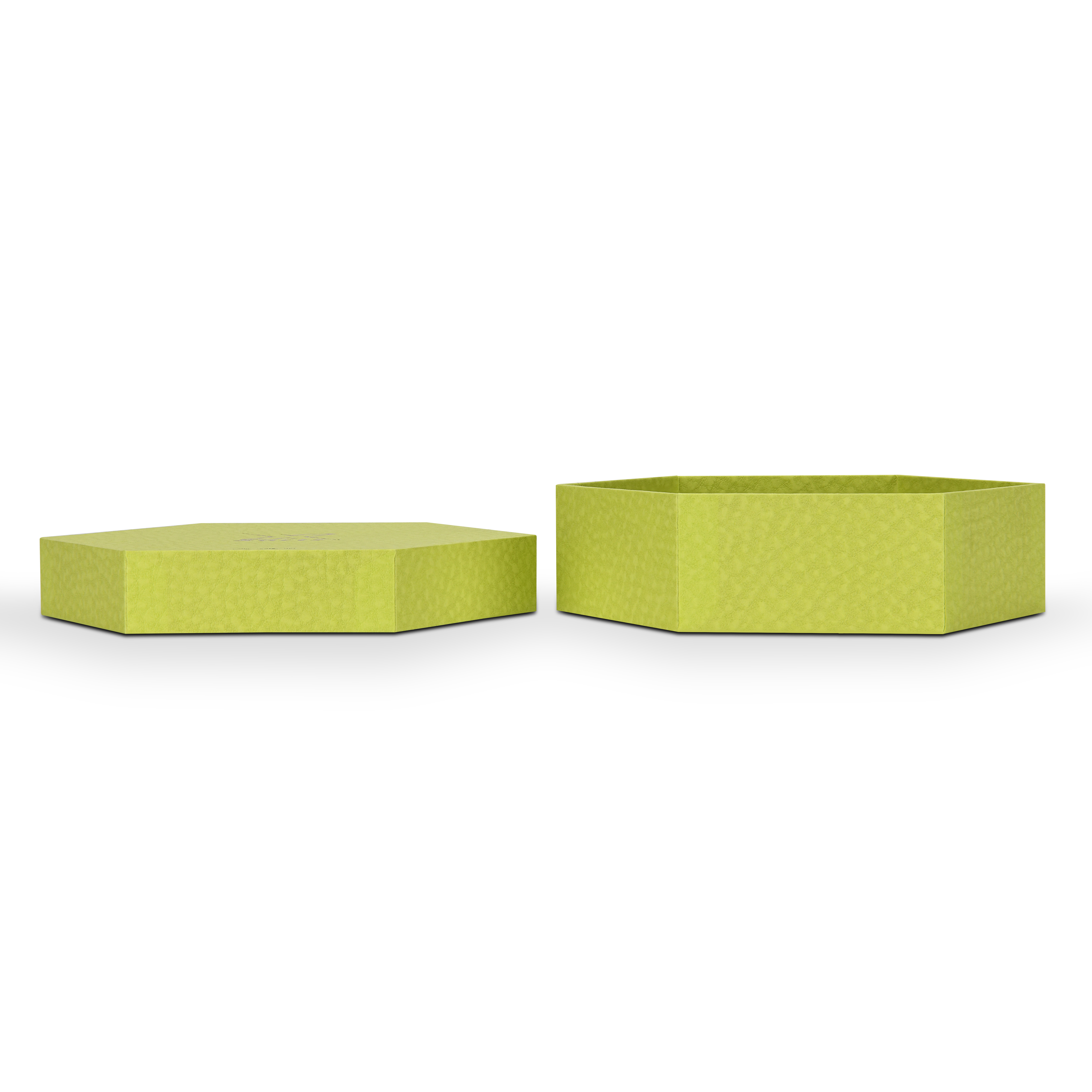 Luxury Custom Hexagonal Lid Base Box Six Compartment Green Packaging