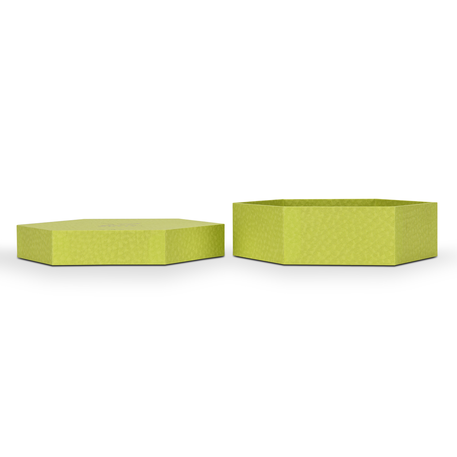 Luxury Custom Hexagonal Lid Base Box Six Compartment Green Packaging