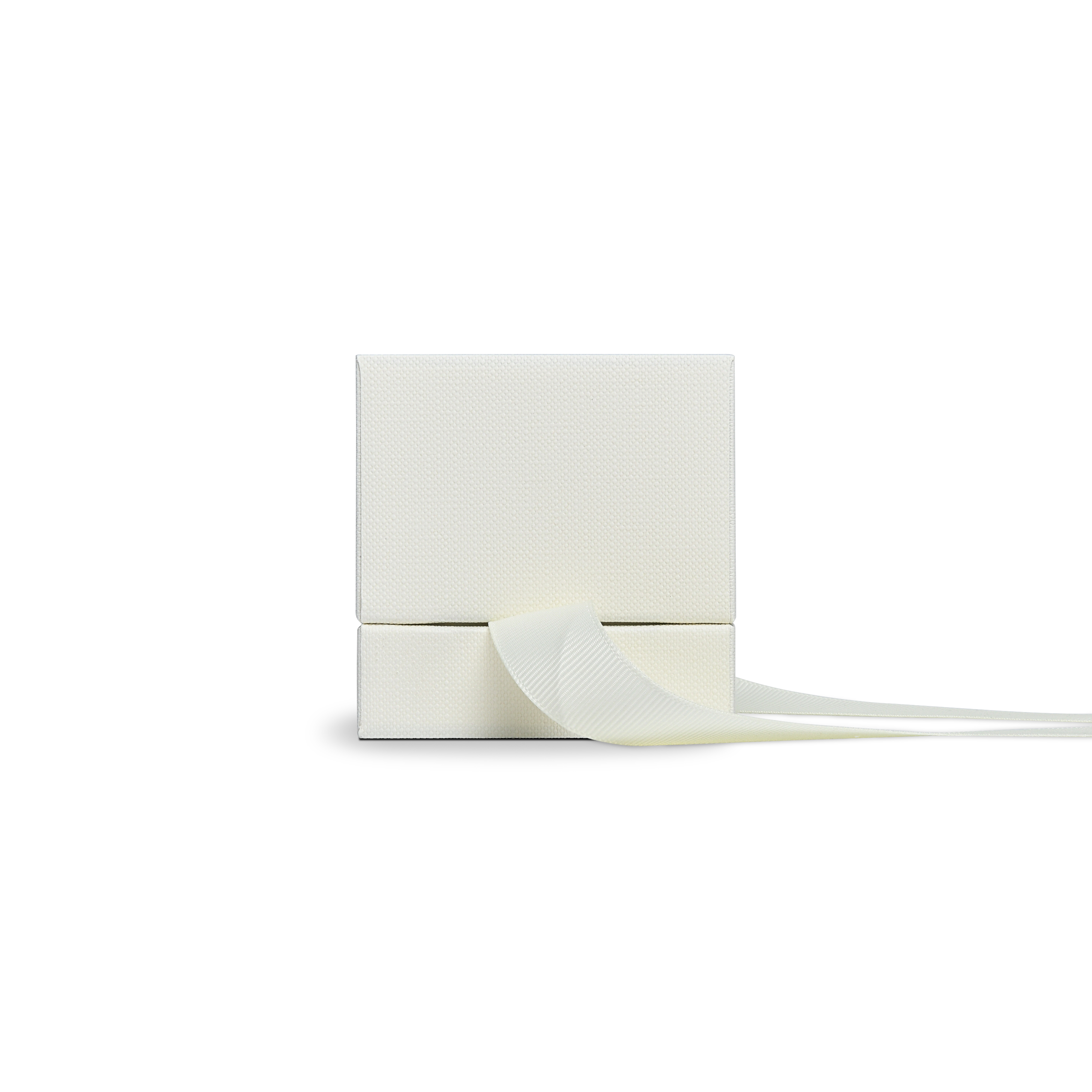 Premium Off-White Gold Hot Stamped Rigid Lid and Base Gift Box with Ribbon Closure