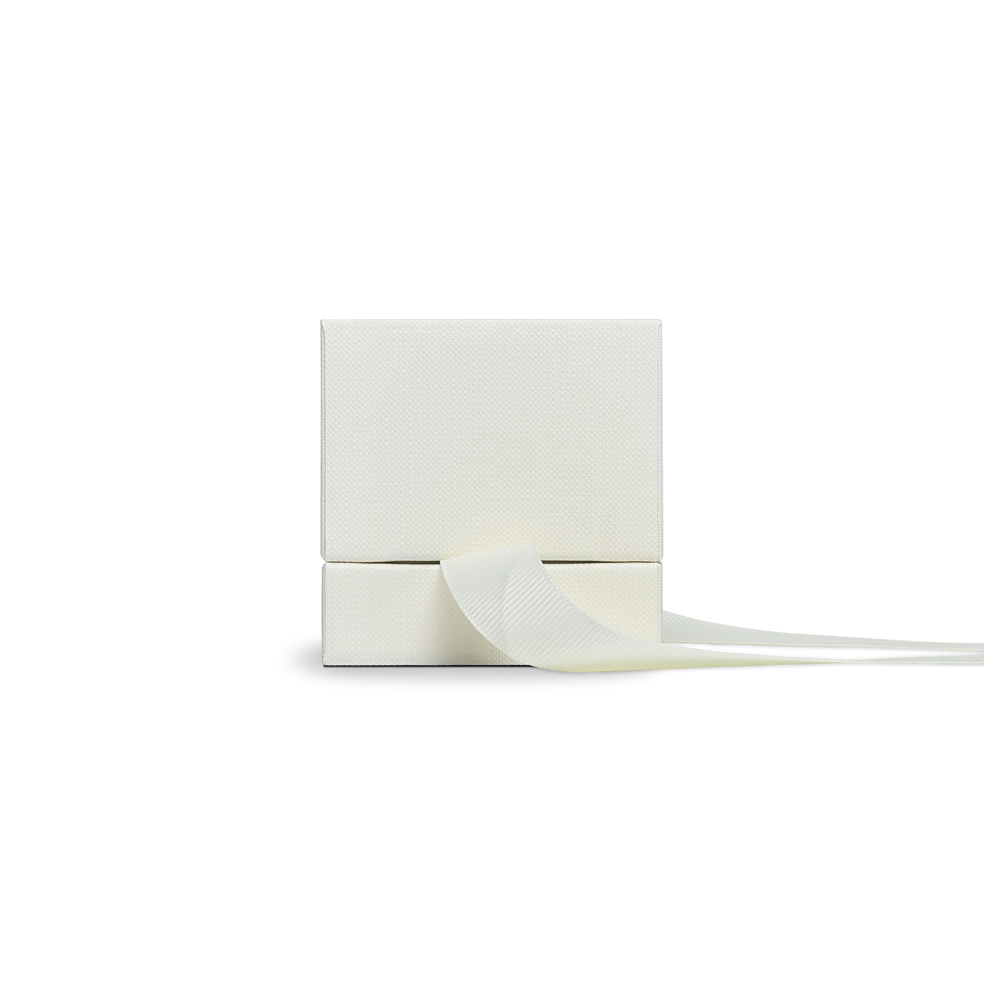 Premium Off-White Gold Hot Stamped Rigid Lid and Base Gift Box with Ribbon Closure