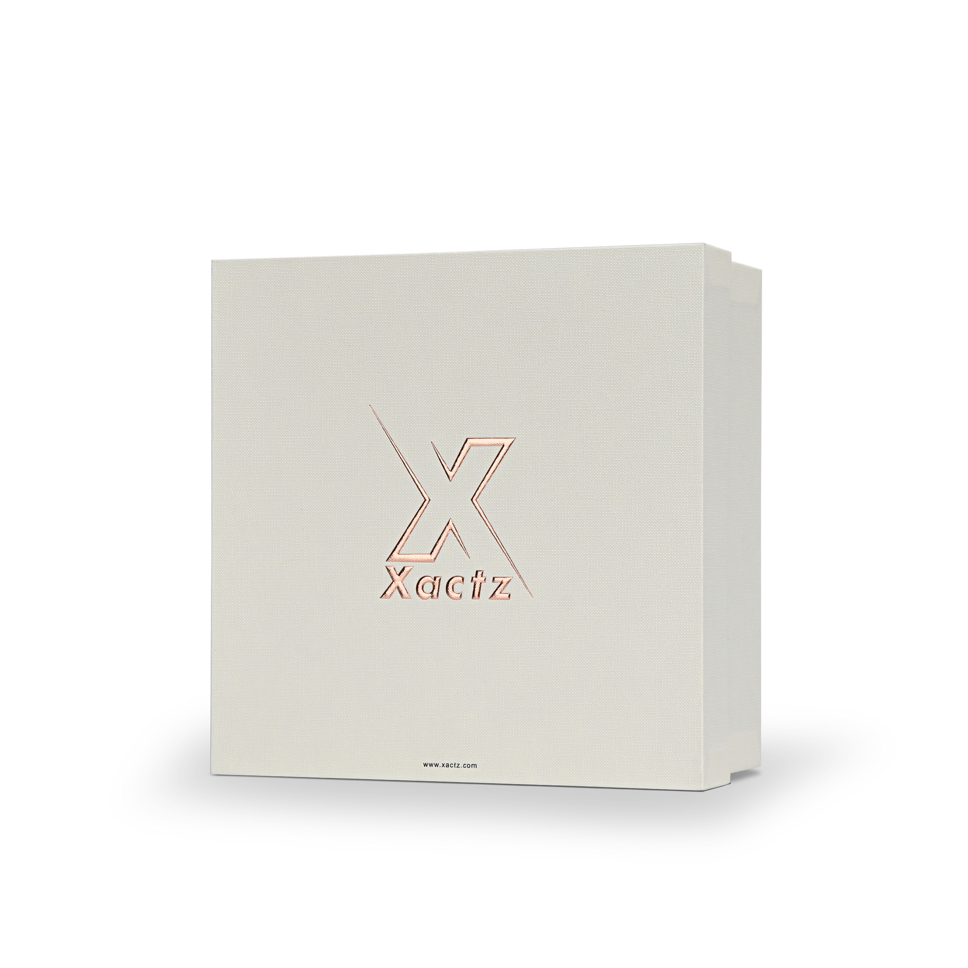 Premium Off-White Rose Gold Embossed Hot Stamped Lid and Base Luxury Gift Box